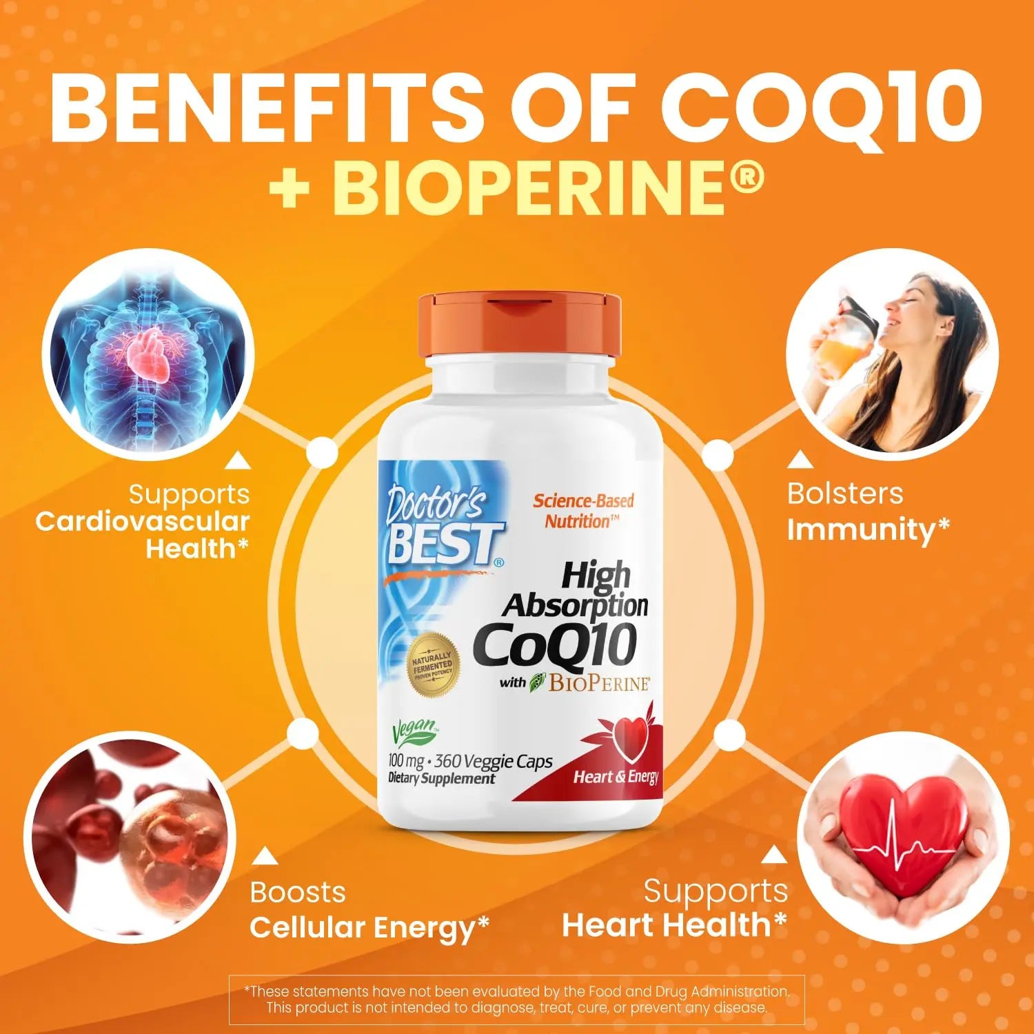 Doctor's Best High Absorption CoQ10 with BioPerine, Gluten Free, Naturally Fermented Doctor's BEST Au supplements