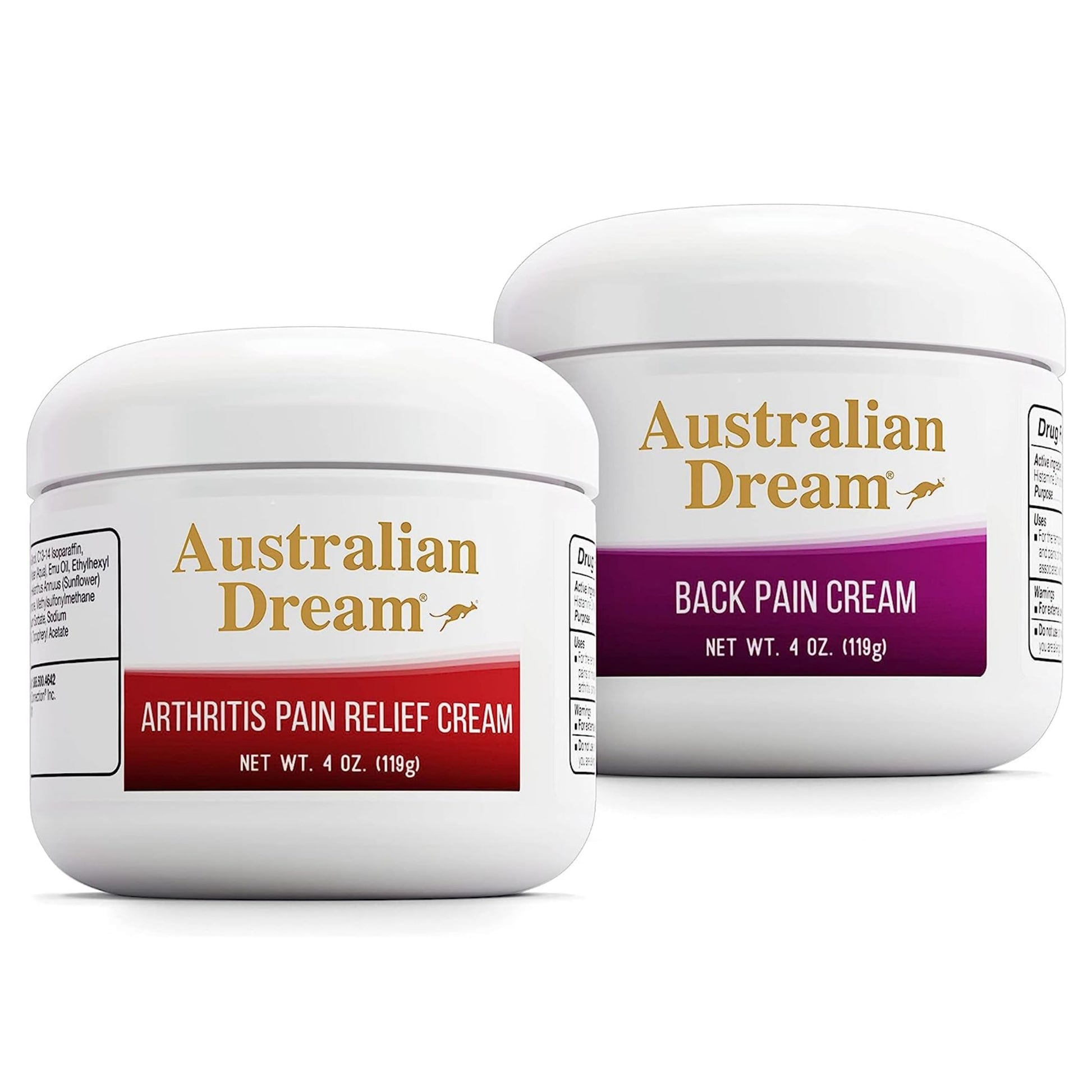 Australian Dream Arthritis Pain Relief Cream & Back Pain Cream - Soothing, Non-Greasy Pain Relief Creams - Topical Arthritis Pain Relief Good for Muscle Aches, Joint Pain, or Back Pain - 4 oz Bundle Australian Dream Au supplements