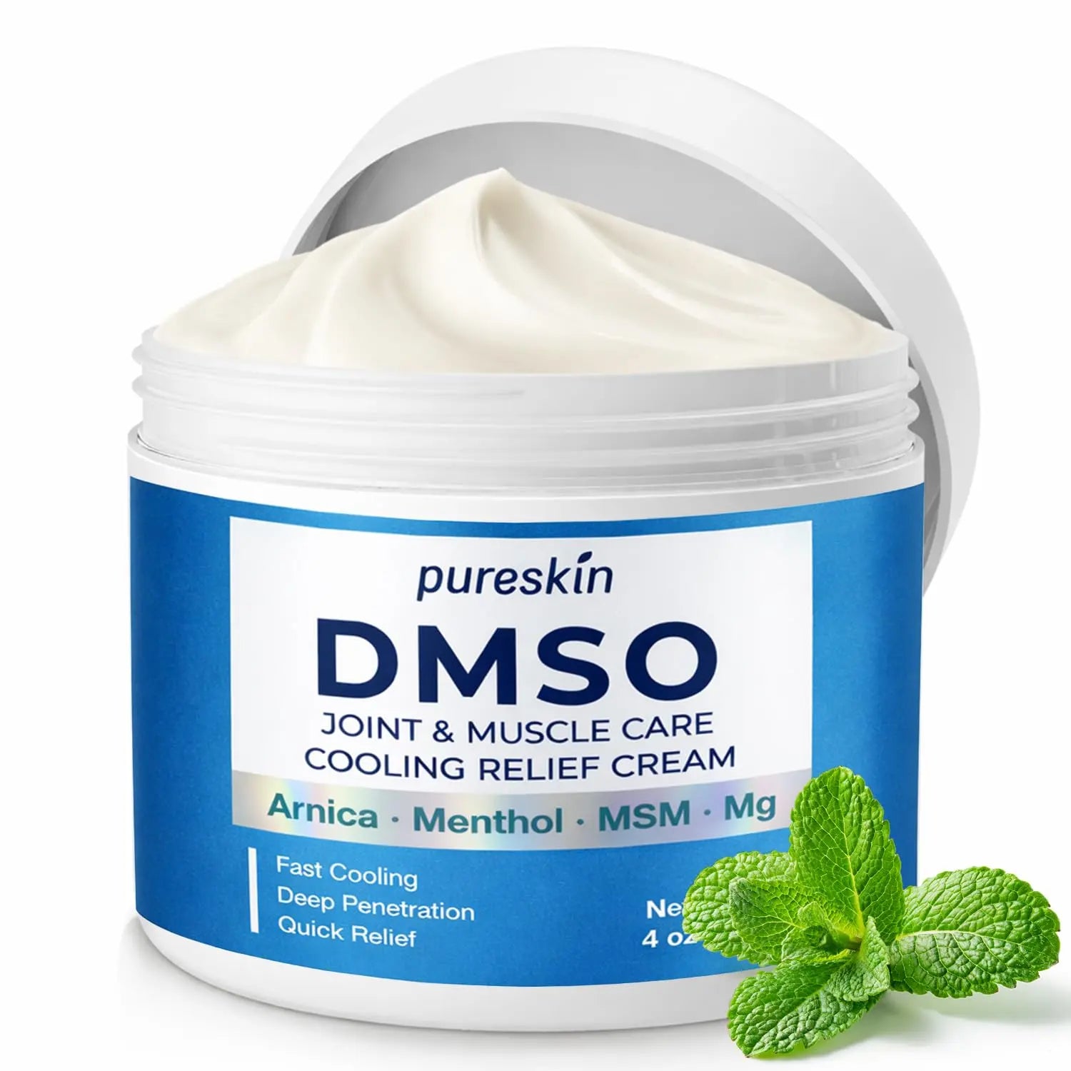 PURESKIN DMSO Relief Cream – Pharmaceutical Grade Fast-Absorbing Cooling Formula for Active Lifestyles – Lightweight Cream with Arnica, MSM, Magnesium, Menthol & Aloe, 4 oz PURESKIN Au supplements