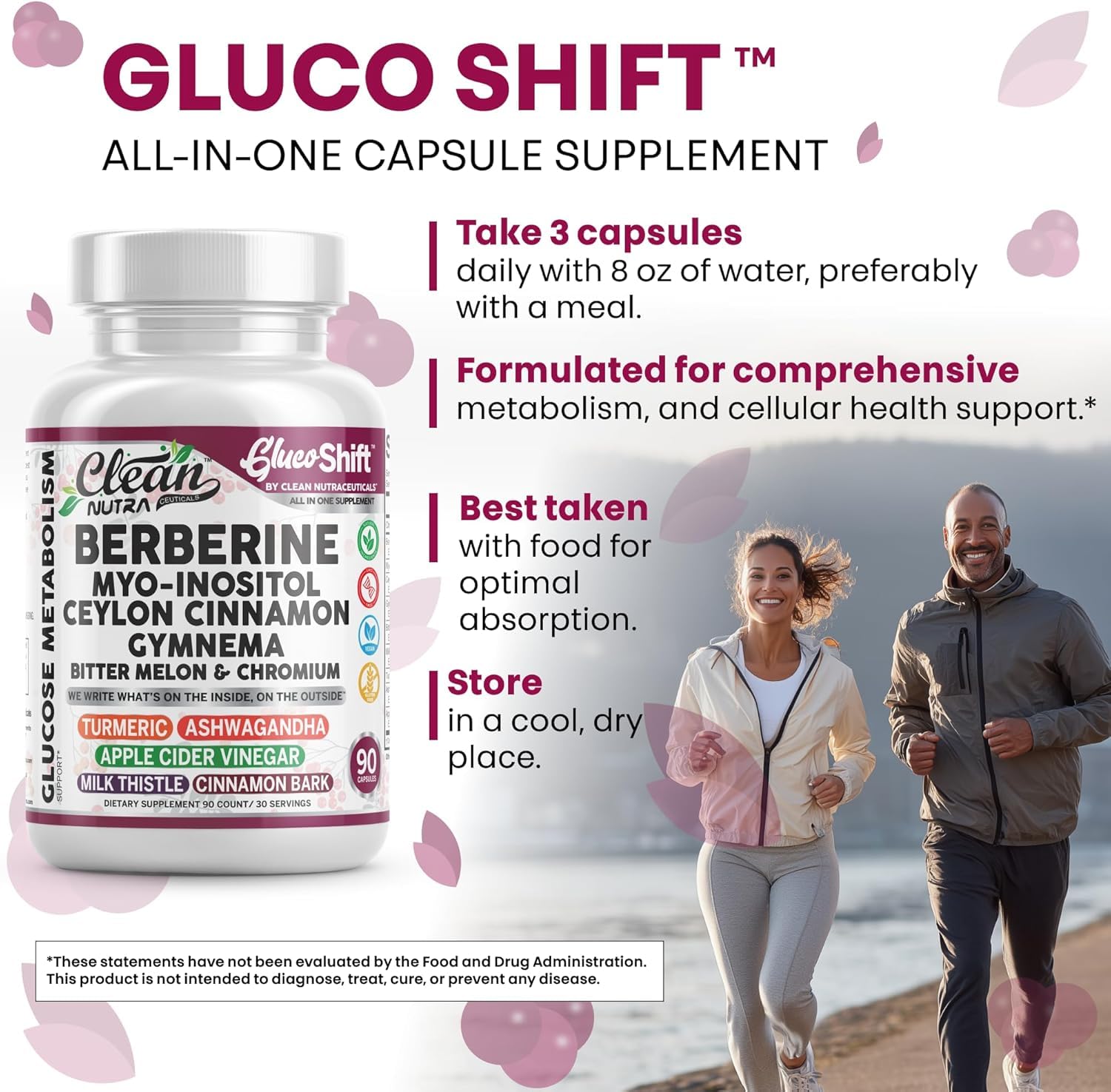 Clean Nutra Berberine Supplement Myo-Inositol Ceylon Cinnamon Gymnema Bitter Melon Chromium Complex for Digestion, Antioxidant Support & Wellness 90 Vegan Capsules Non-GMO Clean Nutraceuticals Au supplements
