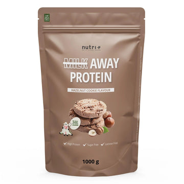 Vegan Protein Powder Hazelnut Cookie - Milk Away Vegan Protein Without Soy 1kg Nutri + Au supplements