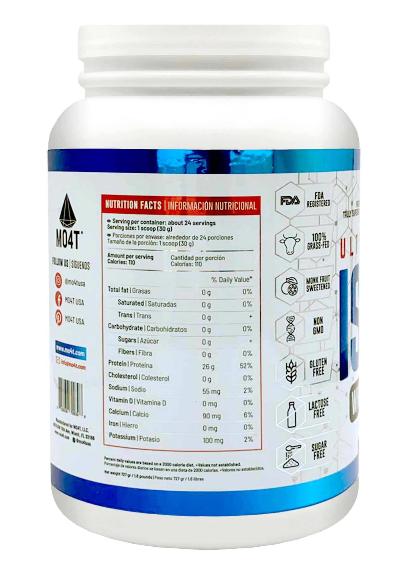 MOMOF4TRANSFORM MO4T Grass Fed Whey Protein Isolate Powder, Naturally Sweetened MOMOF4TRANSFORM Au supplements