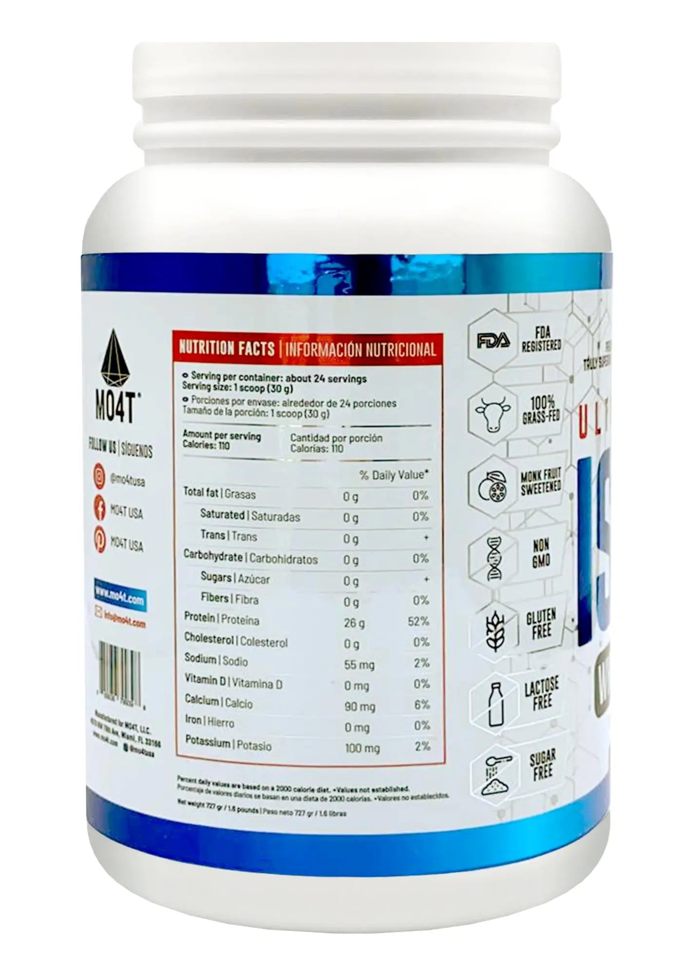 MOMOF4TRANSFORM MO4T Grass Fed Whey Protein Isolate Powder, Naturally Sweetened MOMOF4TRANSFORM Au supplements