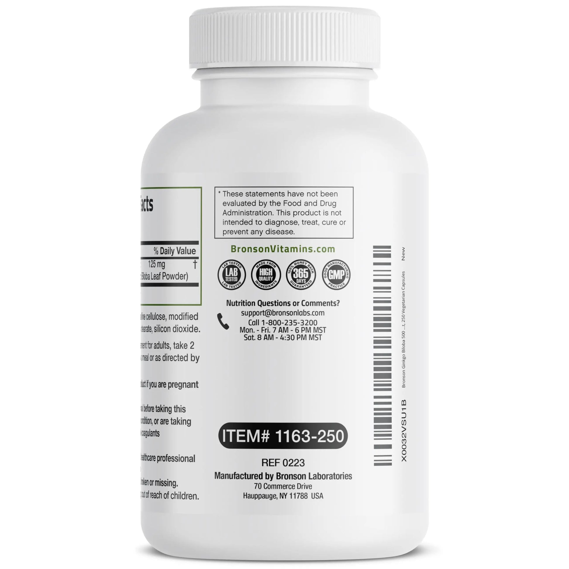 Bronson Ginkgo Biloba Extra Strength 125mg (4:1 Extract) Equivalent to 500mg Bronson Au supplements