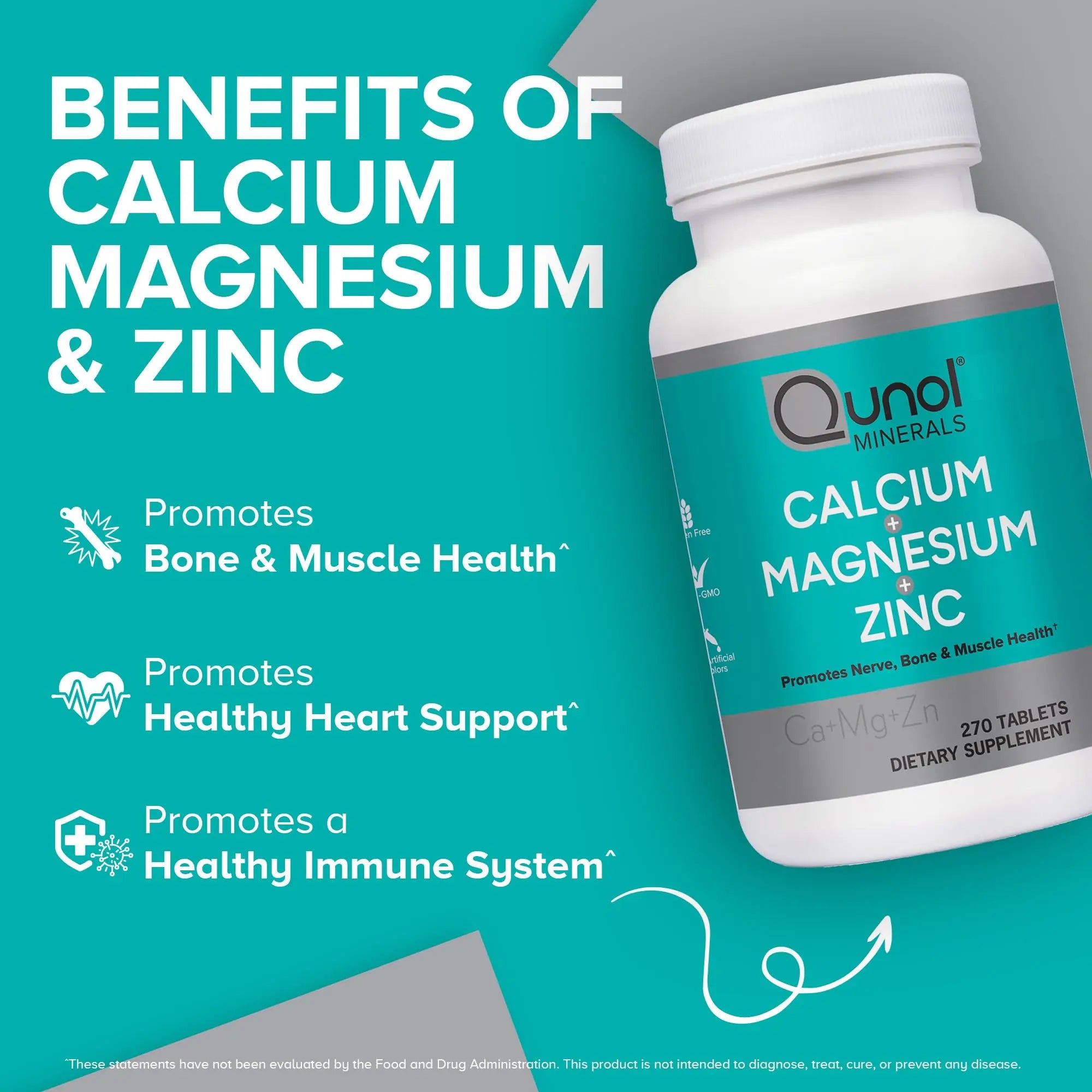 Qunol Calcium 3 in 1 Tablets with Calcium, Magnesium & Zinc for Immune Support, Bone Qunol Au supplements