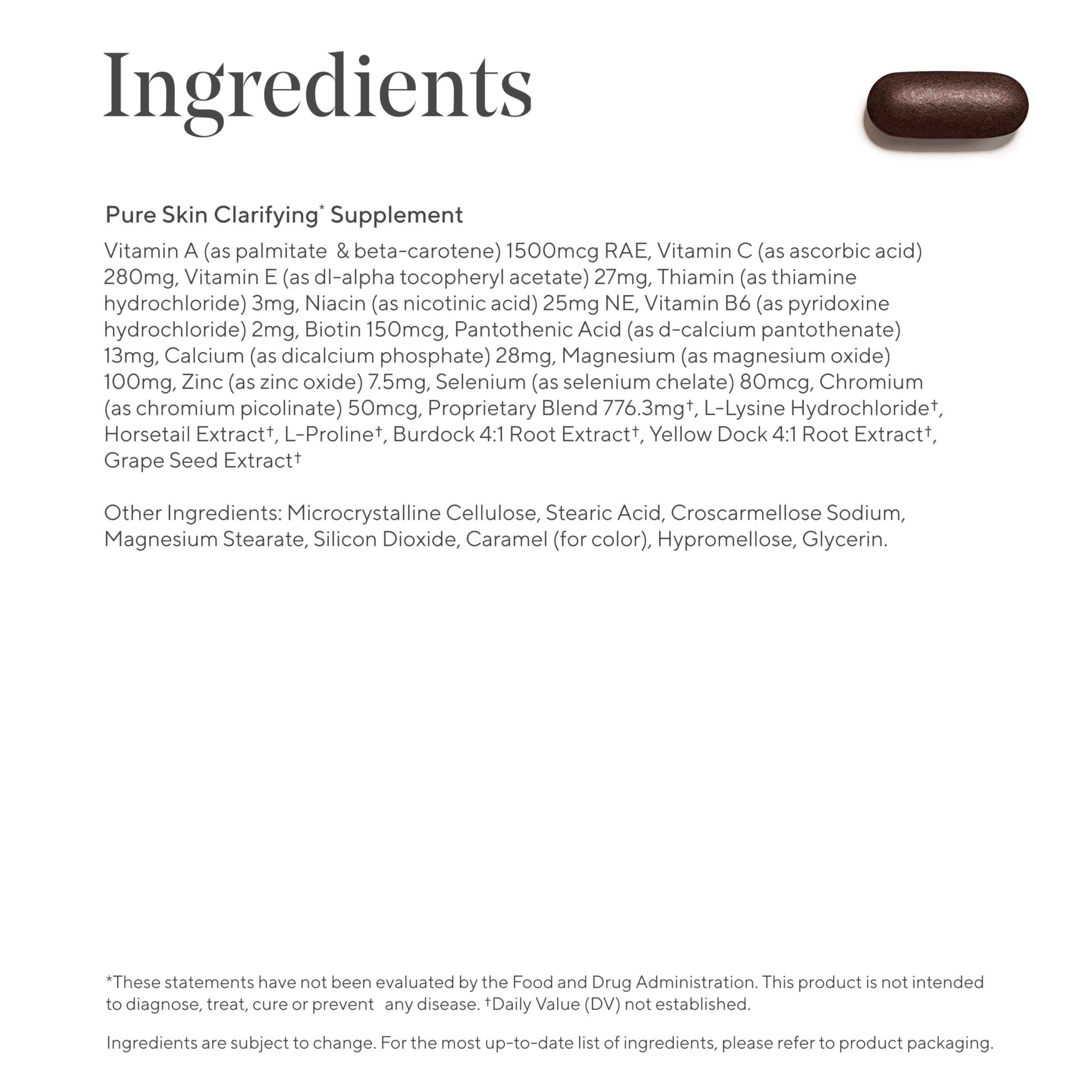 Murad Pure Skin Acne Supplements – 60 Tablets – Clear Skin Support with Blend of Vitamin A & B6, Zinc, Amino Acids, & Burdock Root – Promotes Healthy Skin, Oil Balance, Gut Health & Stress Relief Murad Au supplements