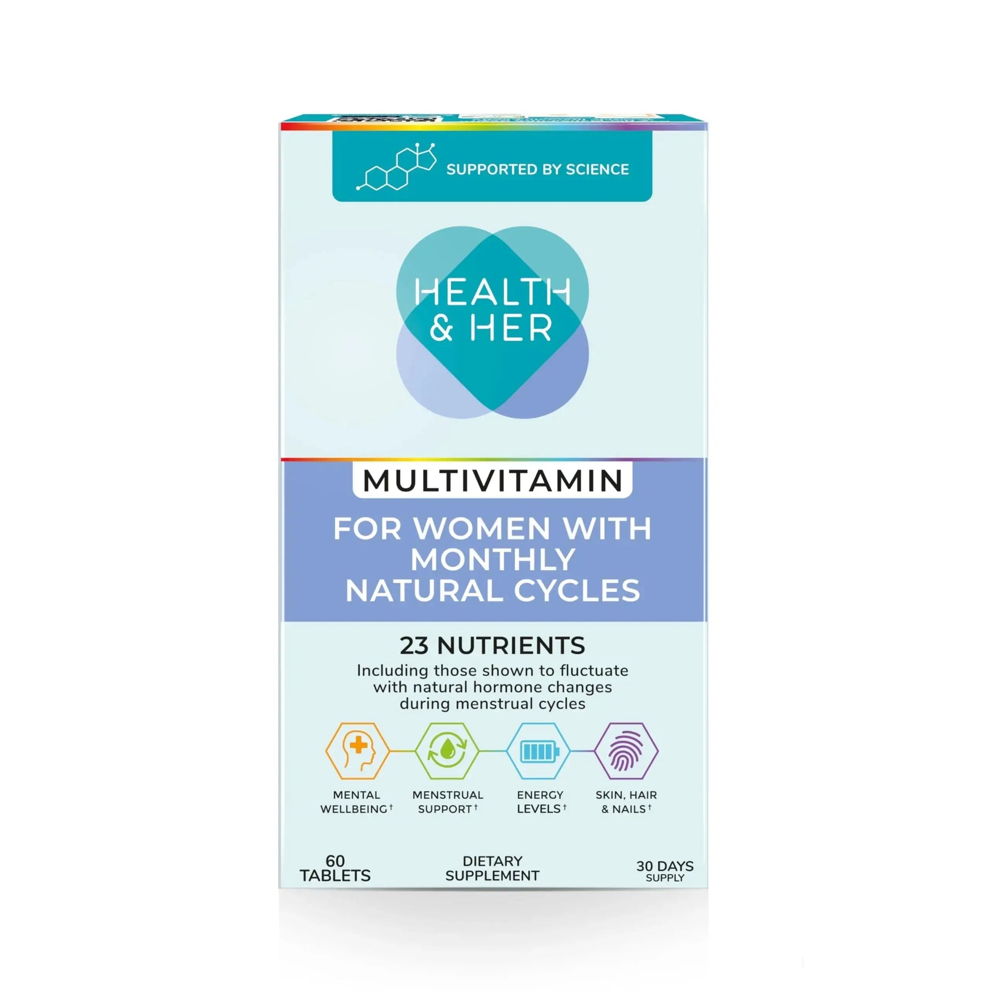 Health & Her Multivitamin for Women with Monthly Natural Cycles - Supplements for Women - Nutrition and Wellbeing Support for Menstrual Cycle Health and Her Au supplements