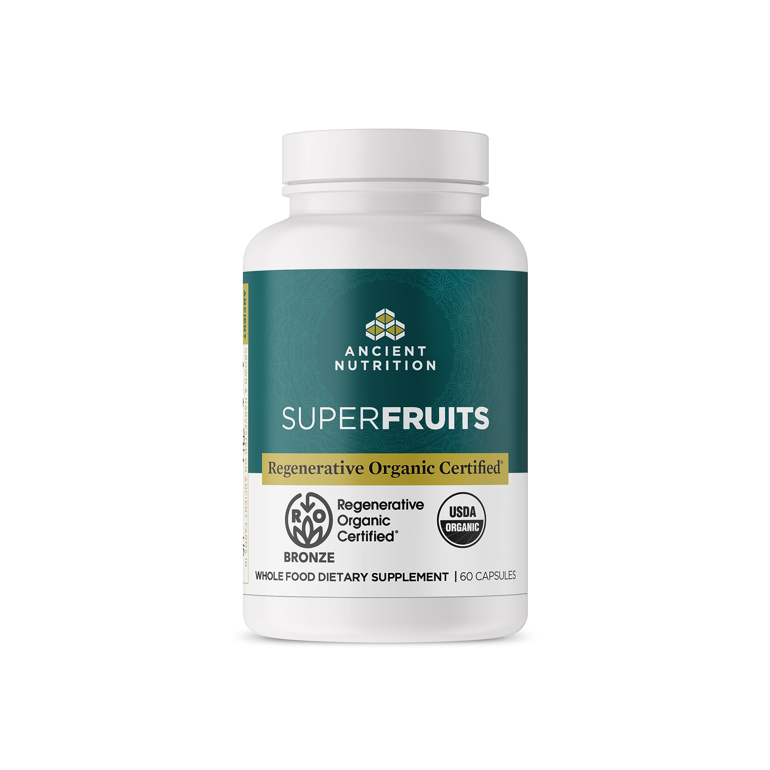 Ancient Nutrition Regenerative Organic Certified SuperFruits Capsules, Supports Gut and Immune System Health, Made with Probiotics, Dragonfruit, Mulberry, and Goji, 60 Count Ancient Nutrition Au supplements