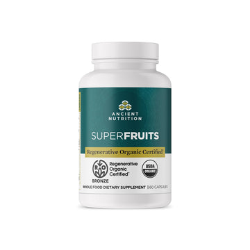Ancient Nutrition Regenerative Organic Certified SuperFruits Capsules, Supports Gut and Immune System Health, Made with Probiotics, Dragonfruit, Mulberry, and Goji, 60 Count Ancient Nutrition Au supplements