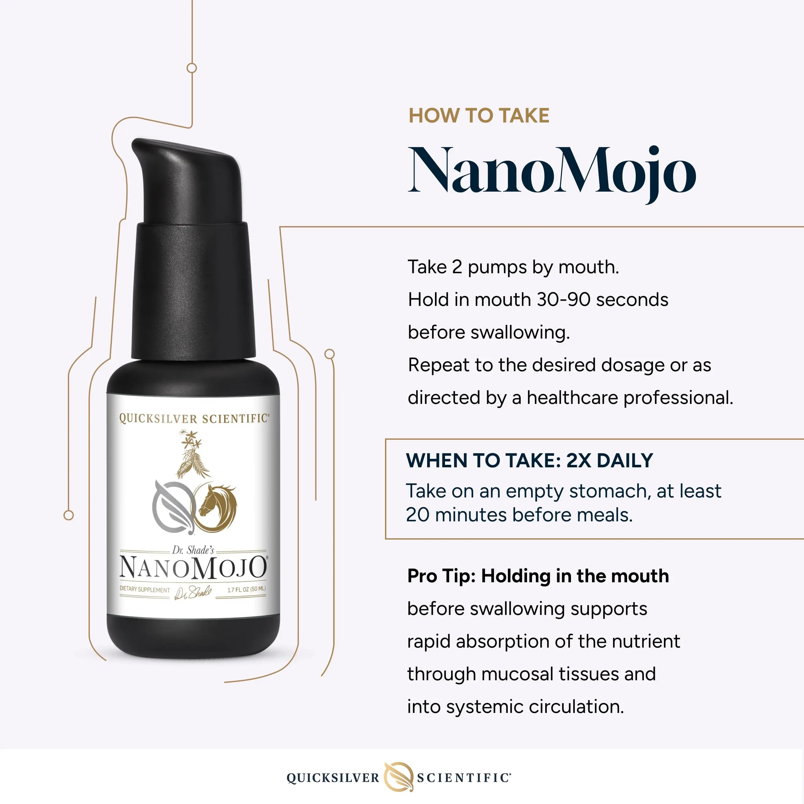 Quicksilver Scientific NanoMojo - Male-Specific Endurance Elixir & Energy Boost Support - 19 Herbs Including Epimedium for Men, Rhodiola Extract, Herbal Ginseng, and Adaptogenic Herbs (1.7oz / 50ml) Quicksilver Scientific Au supplements