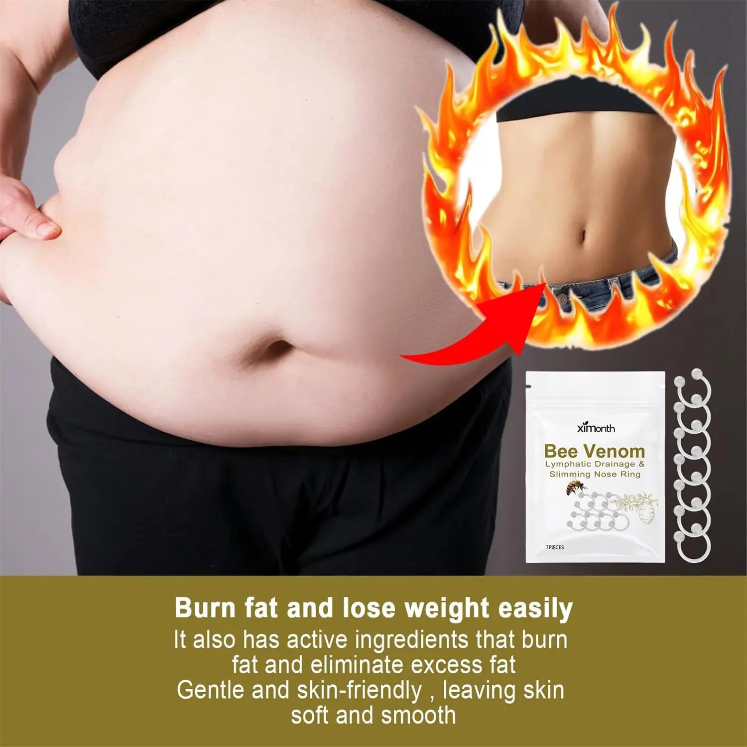 Bee Venom Slimming Nose Ring GGPM Bee Venom Lymphatic Drainage & Slimming Nose Ring Bee Venom Generic Au supplements