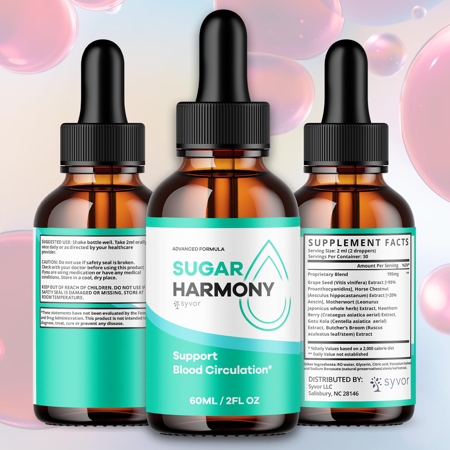 (3 Pack) Sugar Harmony Drops, Official SugarHarmony Liquid Drops with All Natural Ingredients, Advanced Formula Support Supplement with Maximum Strength Premium Vitamins for Women & Men (90 Servings) Syvor Au supplements