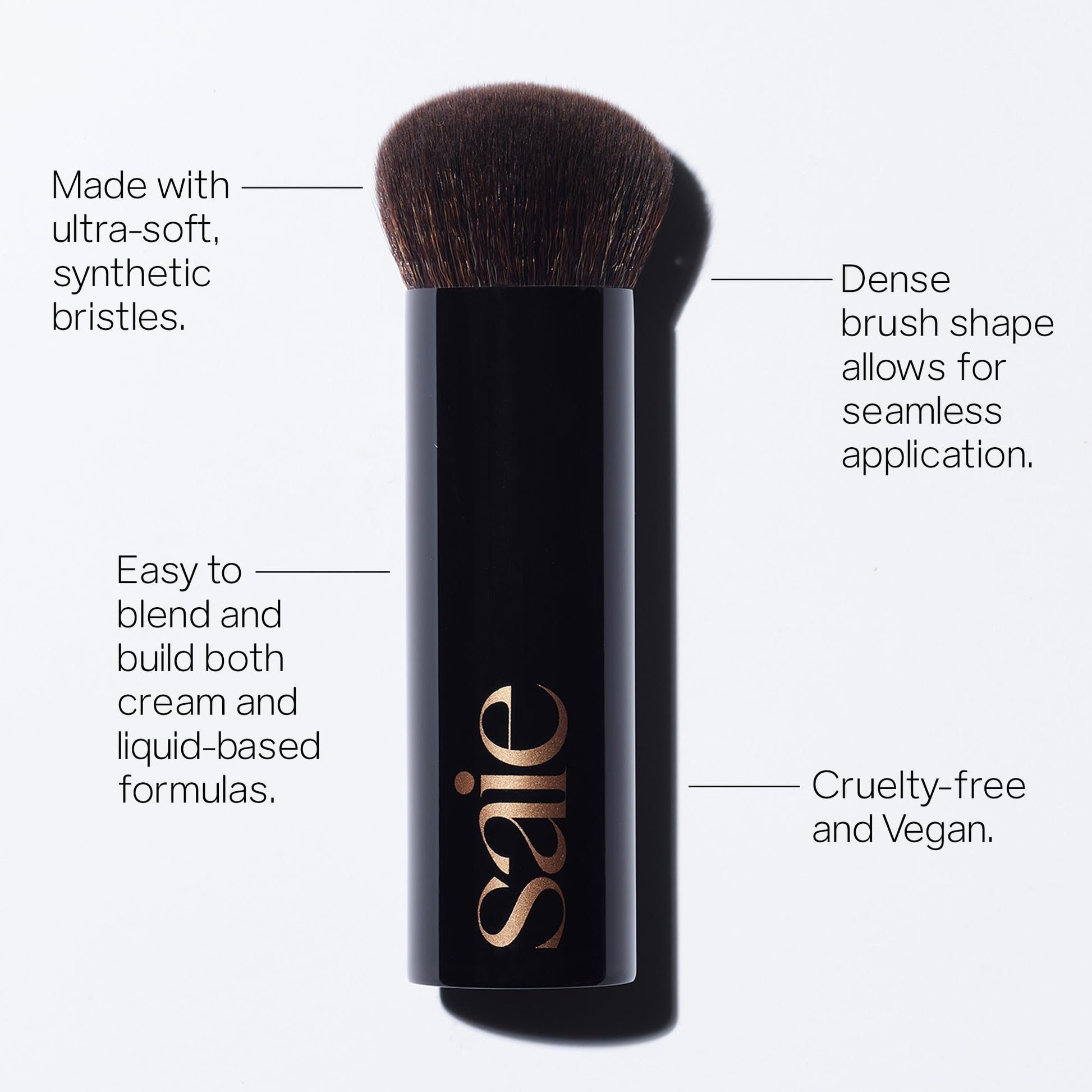 Saie Sun Melt Duo - The Big Brush - Soft, Multi-Use Liquid + Cream Makeup Brush With Synthetic Bristles Bundled With Sun Melt Bronzer in Tan Bronze - Buildable Cream Contour with Velvet Finish (1 oz) Saie Au supplements