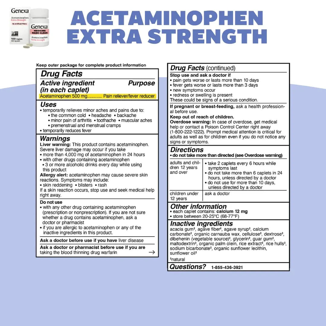 Genexa Kids & Adults Clean Acetaminophen Combo | Family Pain & Fever Bundle | Dye Free, 0% Artificial Additives | Vegan & Non-GMO | Medicine Made Clean | Ages 2-11, 12+ (2 Pack) Genexa Au supplements