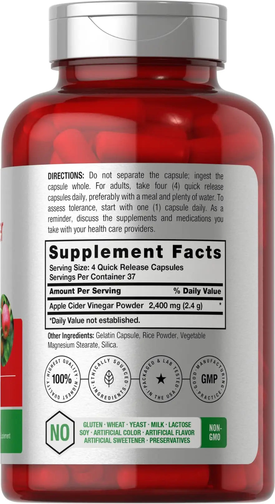 Apple Cider Vinegar Capsules | 2400mg | 150 Count | Non-GMO, Gluten Horbäach Au supplements