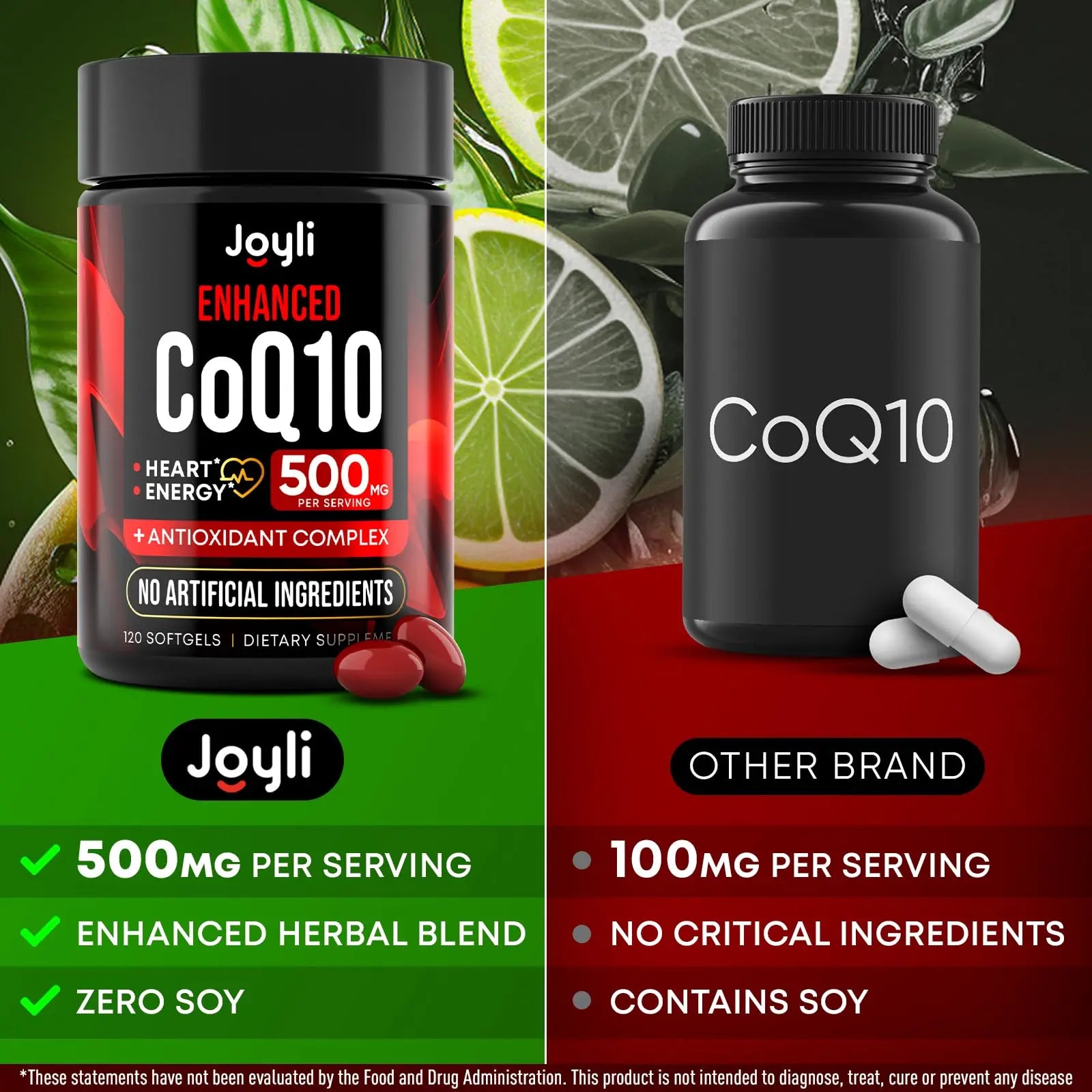 High Absorption CoQ10 500MG - Co Q 10 Supplement 120 Softgels for Heart Health&Energy Production - Enhanced CoQ10 Nutritional Supplements with Coenzyme Q10 - Alternative to coq10 400mg softgels JOYLI Nutrition Au supplements