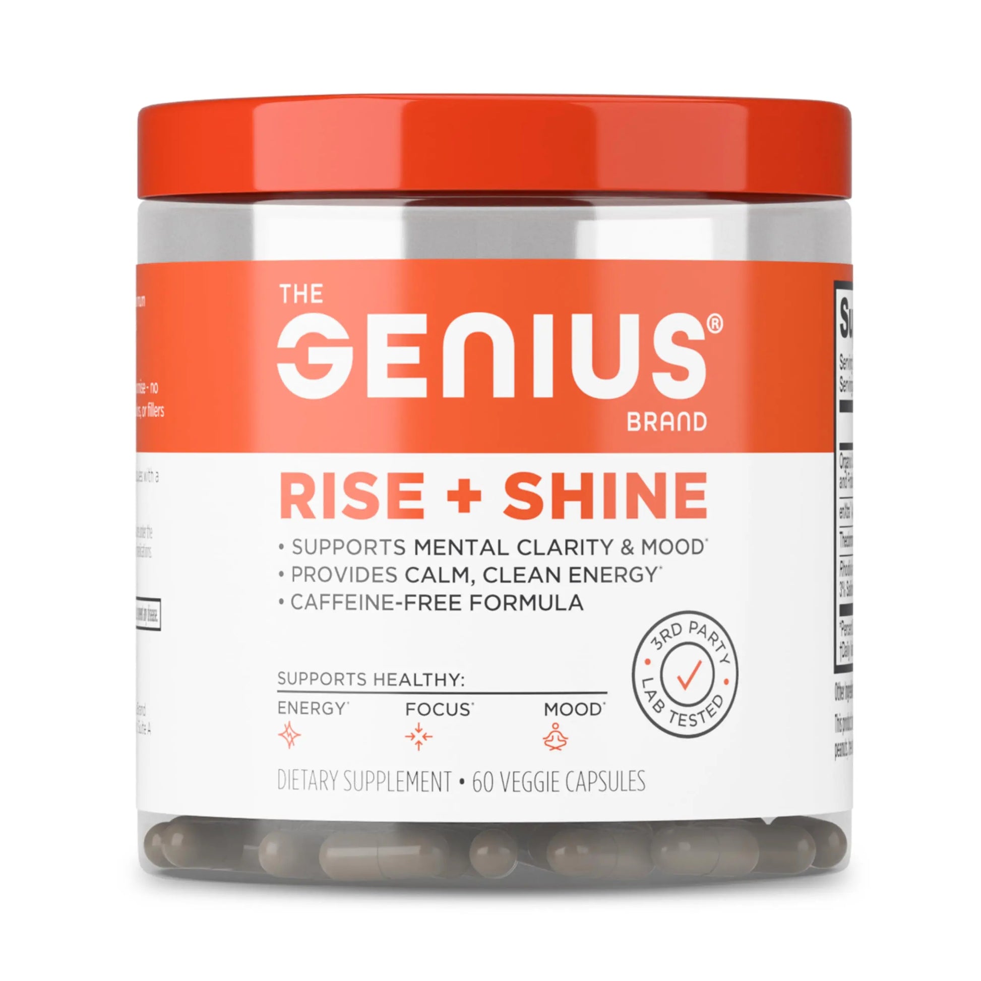 The Genius Brand Rise + Shine Nootropic – Cordyceps & Rhodiola Rosea – Caffeine-Free Energy & Mood Support – Focus, Clarity & Emotional Balance – 30 Servings The Genius Brand Au supplements