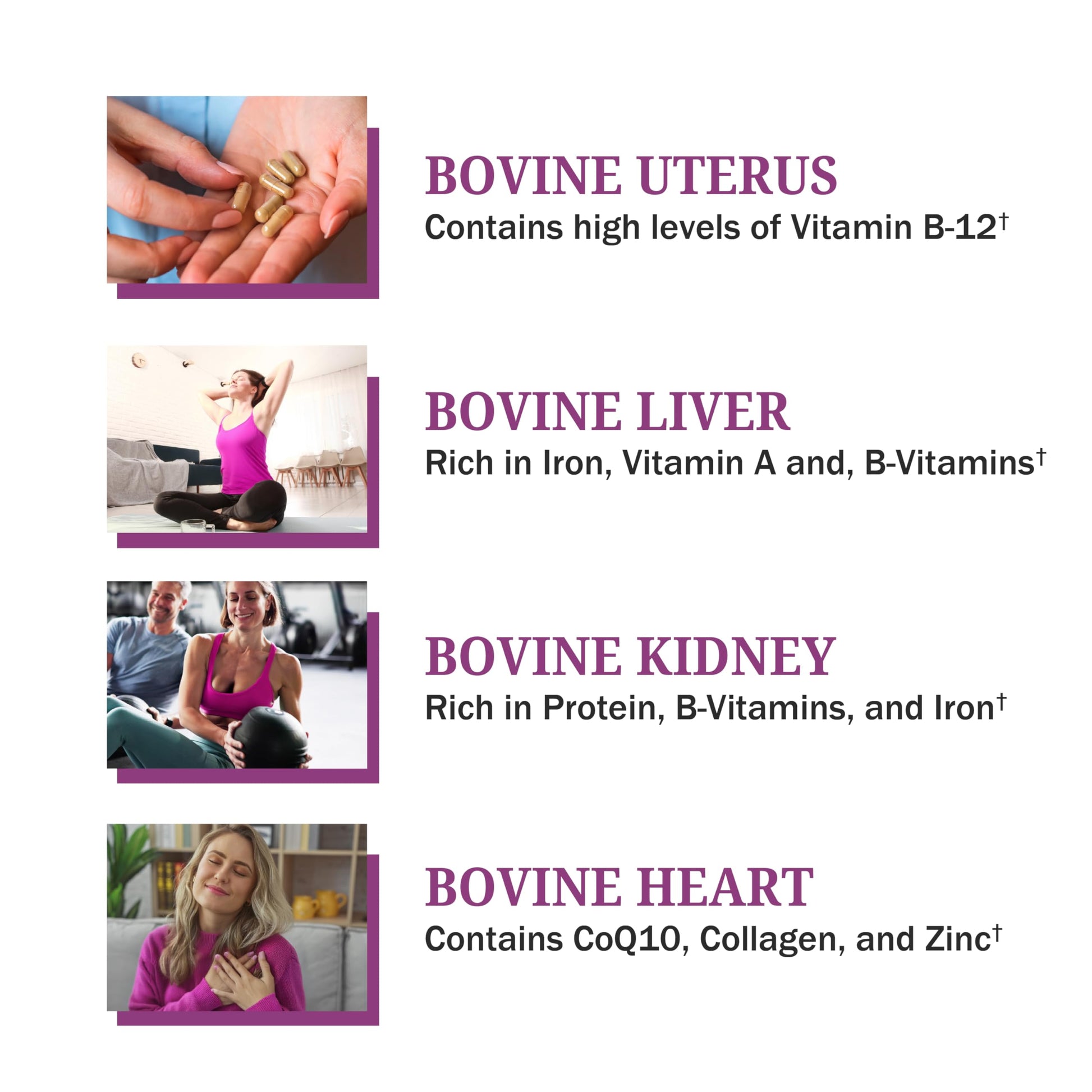 BioSchwartz Primal Beef Organ Supplement for Women - 60 Capsules - Grass-Fed & Pasture-Raised - Supports Healthy Hair Skin and Nails, Hormone Balance - with Bovine Liver, Kidney, Heart, Uterus Powder BioSchwartz Au supplements