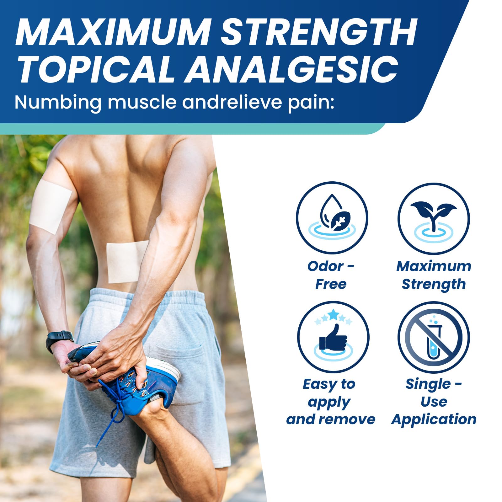 Sumifun 4% Lidocaine Patches,Maximum Strength Pain Relieving Patch Back, Shoulder, Joints, Knee Pain Relief and Muscle Soreness - 8 Hour Pain Relief (39 Count(Pack of 1)) Sumifun Au supplements