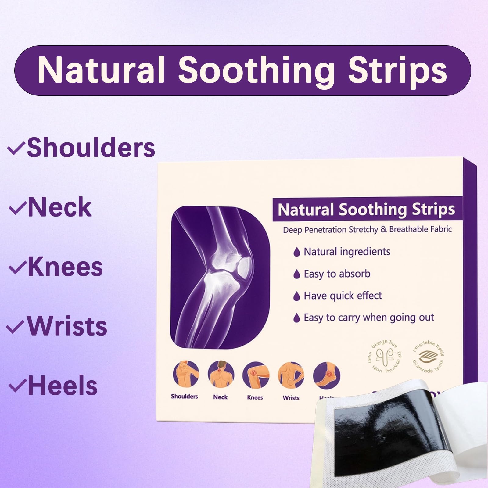 Soothing Joint Patches – Natural Herbal Comfort Pads for Knees, Shoulders, Back & Neck, Stretchy Breathable Fabric, Joint & Muscle Soreness, Long Lasting Soothing Strips, 8 Pcs/Box (2PCS) Generic Au supplements