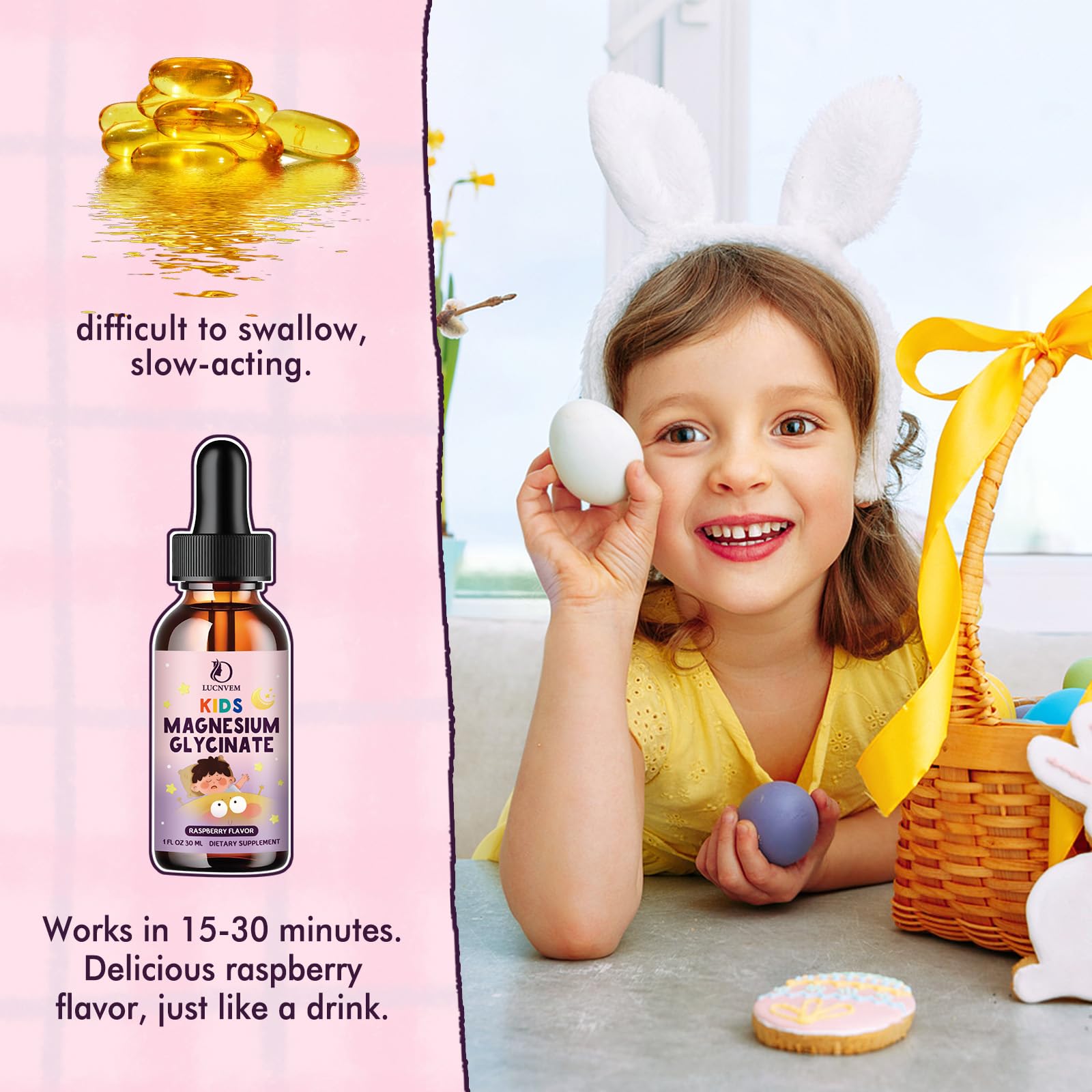 Kids Magnesium Glycinate Sleep Liquid Drops – Sleep & Calm Support with L-Theanine – Melatonin-Free, Sugar-Free Vegan Raspberry Supplement – 2 Bottles, 30ml Each LUCNVEM Au supplements