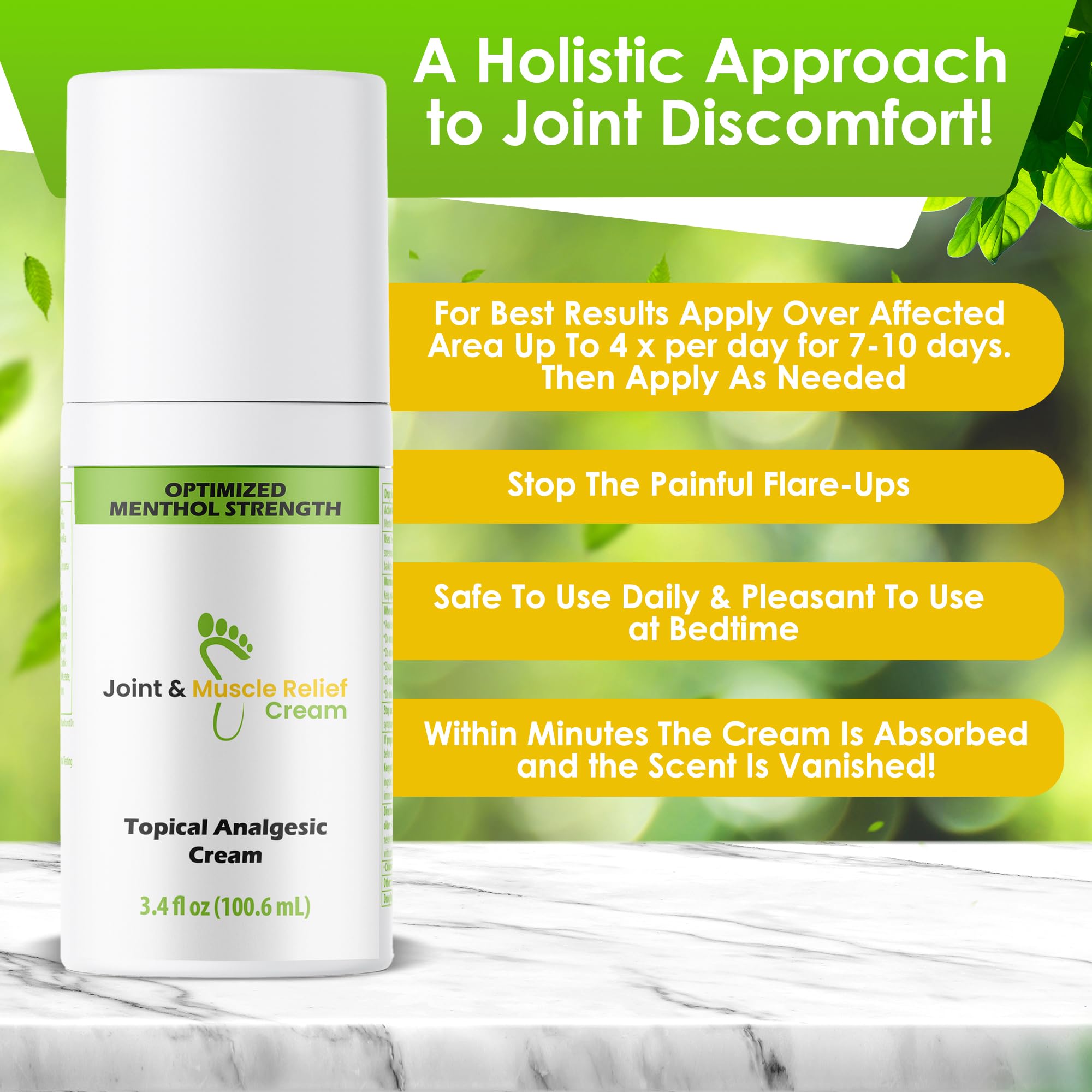 Gout and You Extra Strength Optimized Menthol Joint Discomfort Relief Cream for Joint Flare-Ups, Tendon, Muscle Ache - Fast Acting Joint Discomfort Relieving Rub with 19 Ingredients Gout and You Au supplements