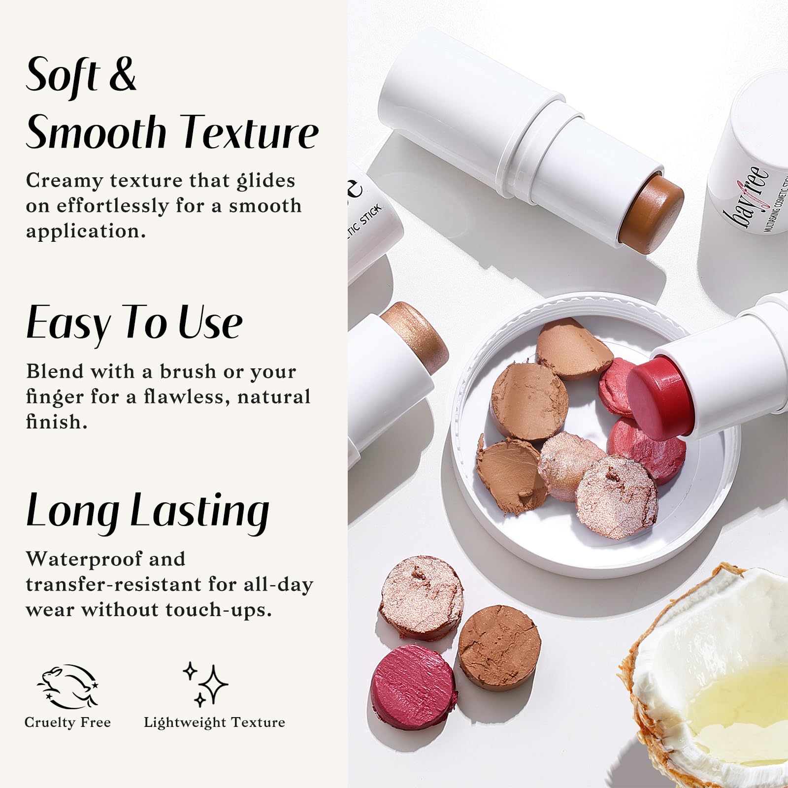 KIMUSE Face Sticks Trio, Cream Blush Stick & Highlighter Stick & Contour Stick for Sculpt the Cheeks, Long Lasting Cream Contour Stick Trio for Face Makeup, with Brush KIMUSE Au supplements