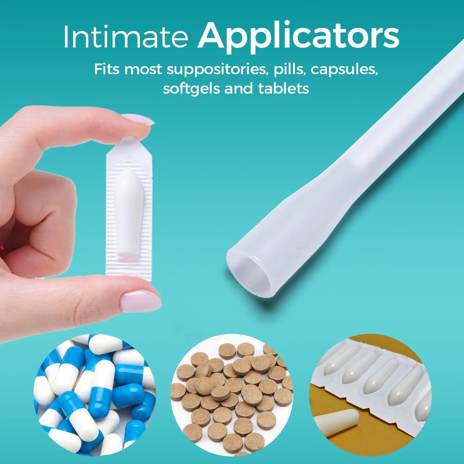 Dizzily 30 Pack Disposable Vaginal Suppository Applicators for Women, Individually Wrapped, Hygienic - Fits Most Boric Acid Suppositories, Pills, Tablet, Cap-sules and Feminine Care Applicator Dizzily Au supplements