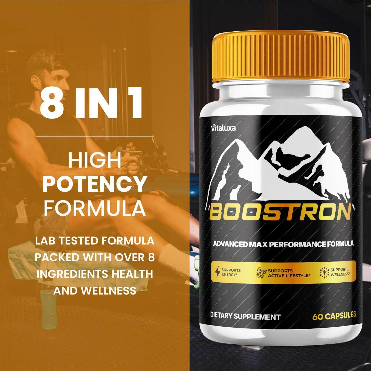 Boostron Capsules, Boostron Supplement Pills - Boostrom Maximum Strength Performance Blend Premium Advanced Formula All Natural Ingredients for Advanced Health Vitamin Support Reviews (60 Capsules) Vitaluxa Au supplements