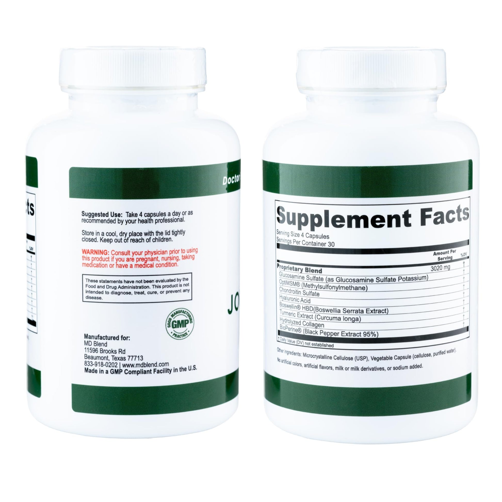 M.D. Blend Wellness Bundle with joint health supplement (120 capsules) & lightweight face hydrating hyaluronic acid serum (30 ml) featuring an airless pump, daily wellness skincare + joint support duo M.D. Blend Au supplements