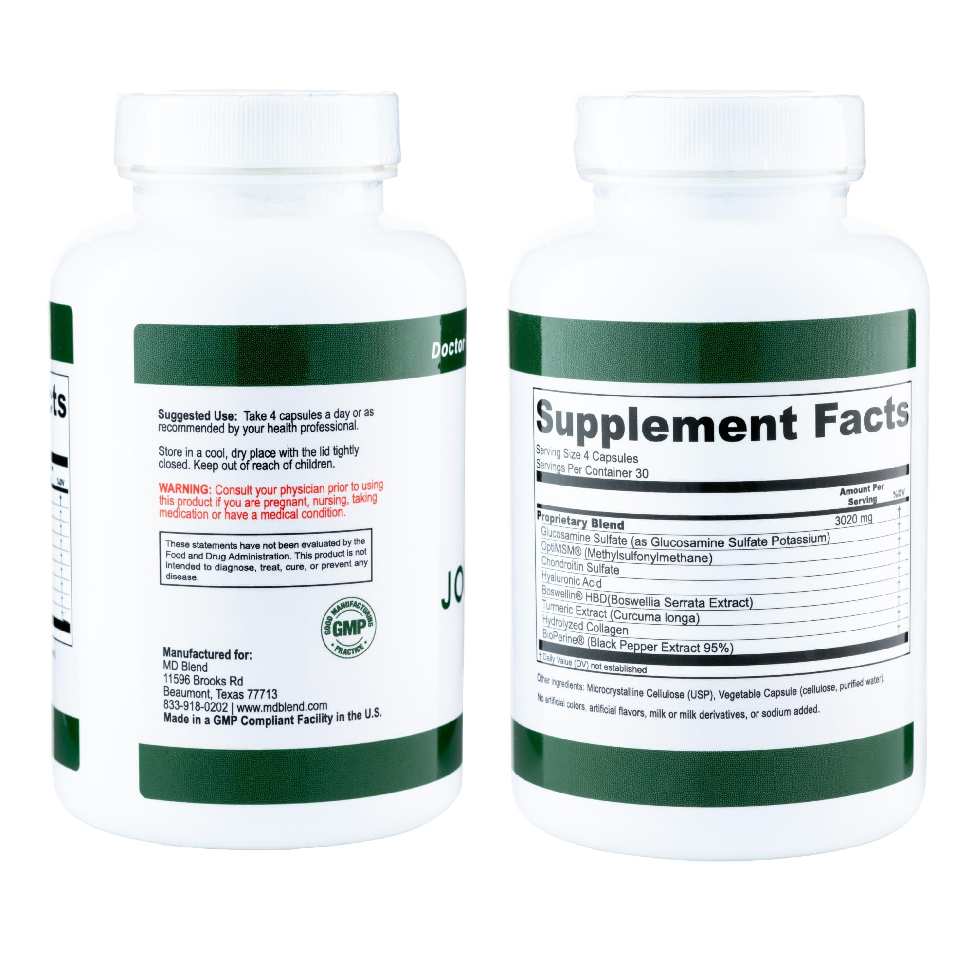 M.D. Blend Wellness Bundle with joint health supplement (120 capsules) & lightweight face hydrating hyaluronic acid serum (30 ml) featuring an airless pump, daily wellness skincare + joint support duo M.D. Blend Au supplements