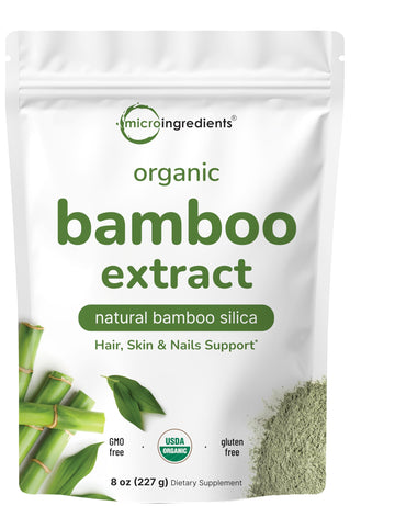 Micro Ingredients Organic Bamboo Extract Powder, 8oz (378 Servings) | Bamboo Plant Silica & Mineral Supplements | Natural Stem & Leaf Extract | Non-GMO, Gluten Free, Vegan Friendly Micro Ingredients Au supplements