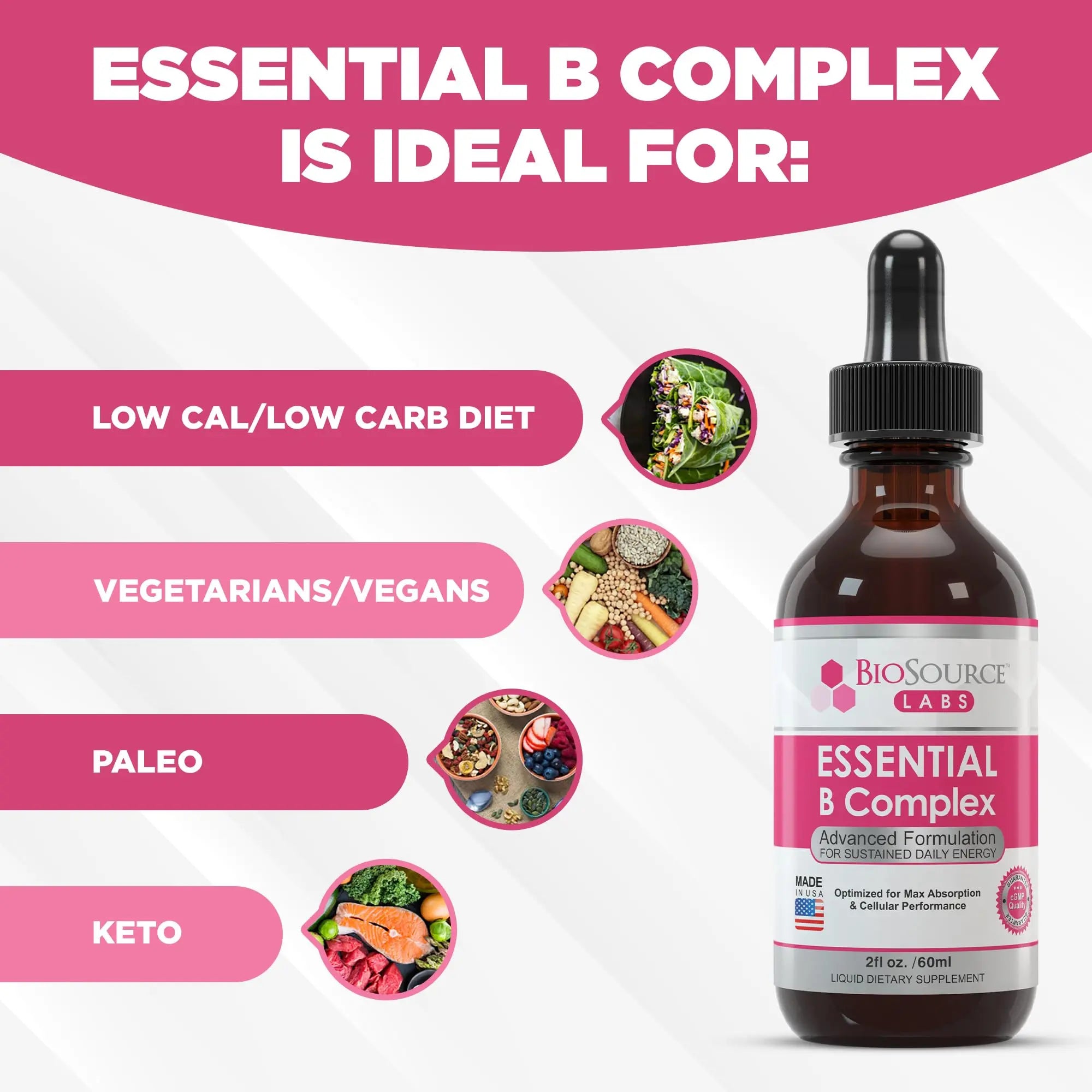 BioSource Labs Essential B Complex - Daily Vegan Vitamin B-Complex Sublingual Liquid BioSource Labs Au supplements