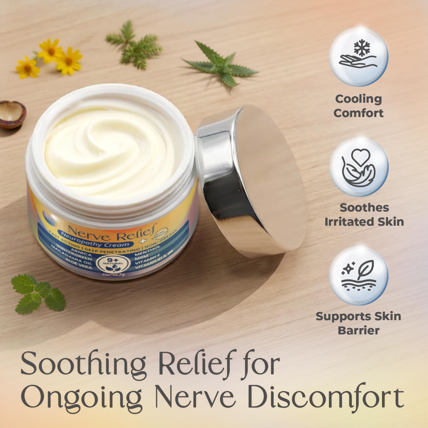 PURPLE CANYON Nerve Pain Relief Cream for Neuropathy – for Feet & Legs | MSM, Arnica, Alpha Lipoic Acid | Fast-Absorbing, Non-Greasy Formula | 2 oz PURPLE CANYON Au supplements