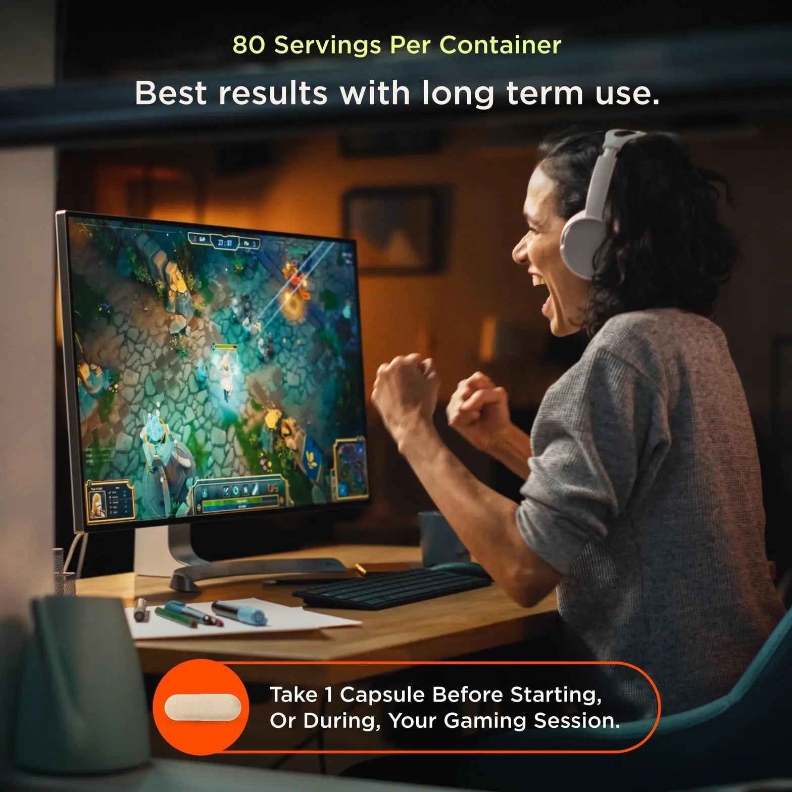 Genius Gamer, Gaming Focus Supplement, 80 Pills - Elite Nootropic Performance Booster - Boost Brain & Mental Clarity, Reaction Time & Concentration - Blue Light Support with Lutemax The Genius Brand Au supplements