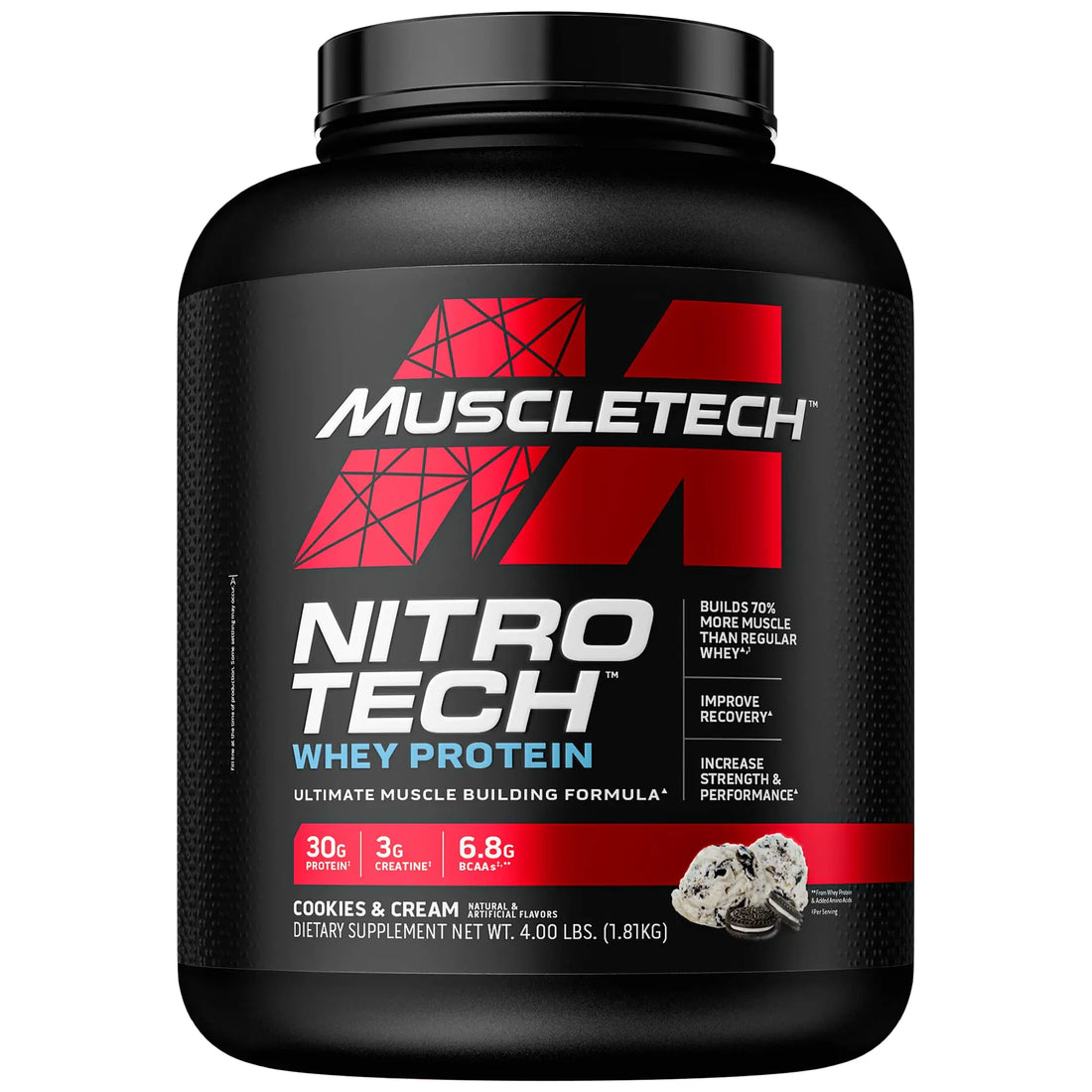Whey Protein Powder MuscleTech Nitro-Tech Whey Protein Isolate & Peptides Protein Muscletech Au supplements
