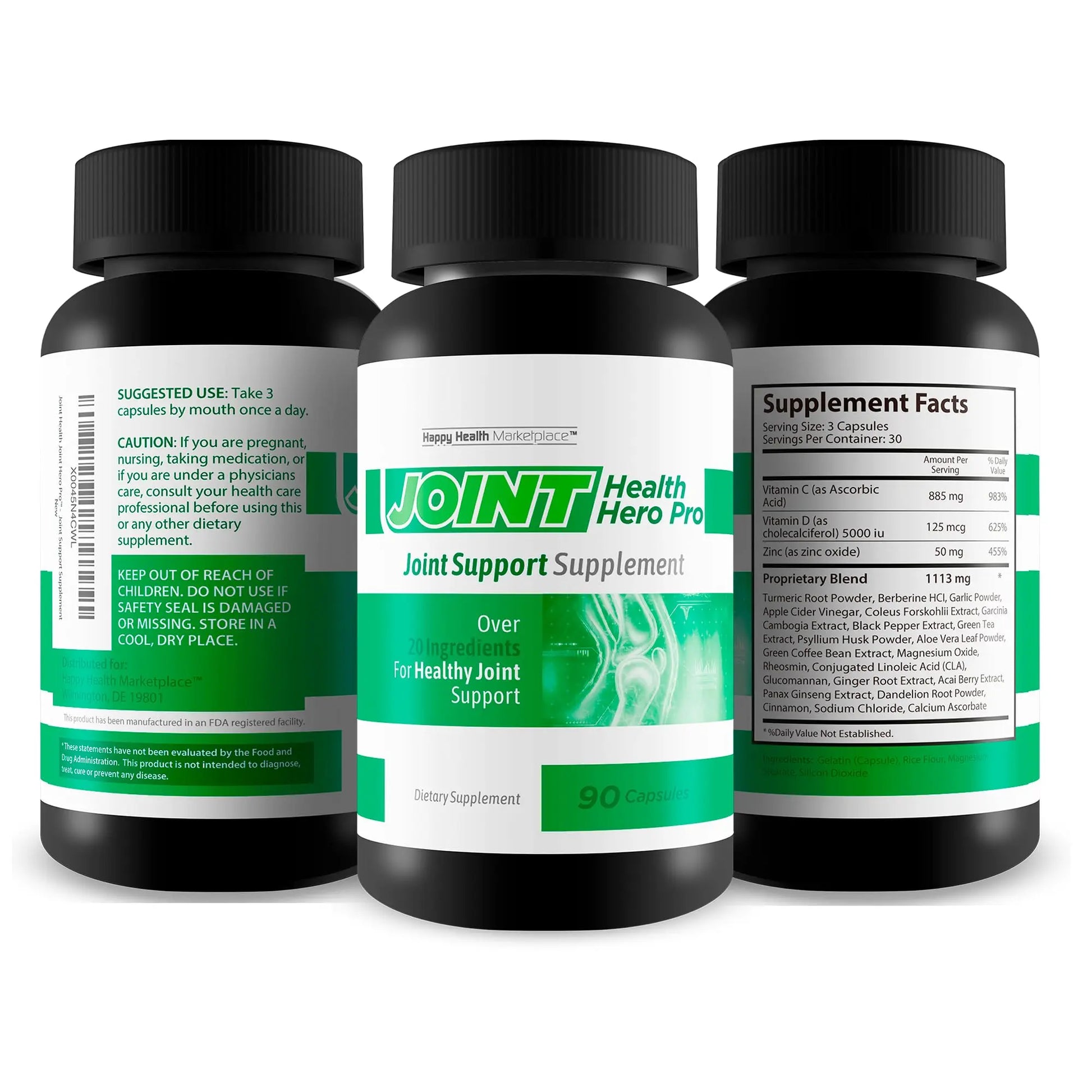 Joint Health Hero Pro - Our Best Joint & Bone Support Supplement - Turmeric - Vitamin D - Vitamin C - for Knees, Hips, Hands, Feet, Back, Neck, and More - Our Best Vitamin D Formula Happy Health Marketplace Au supplements