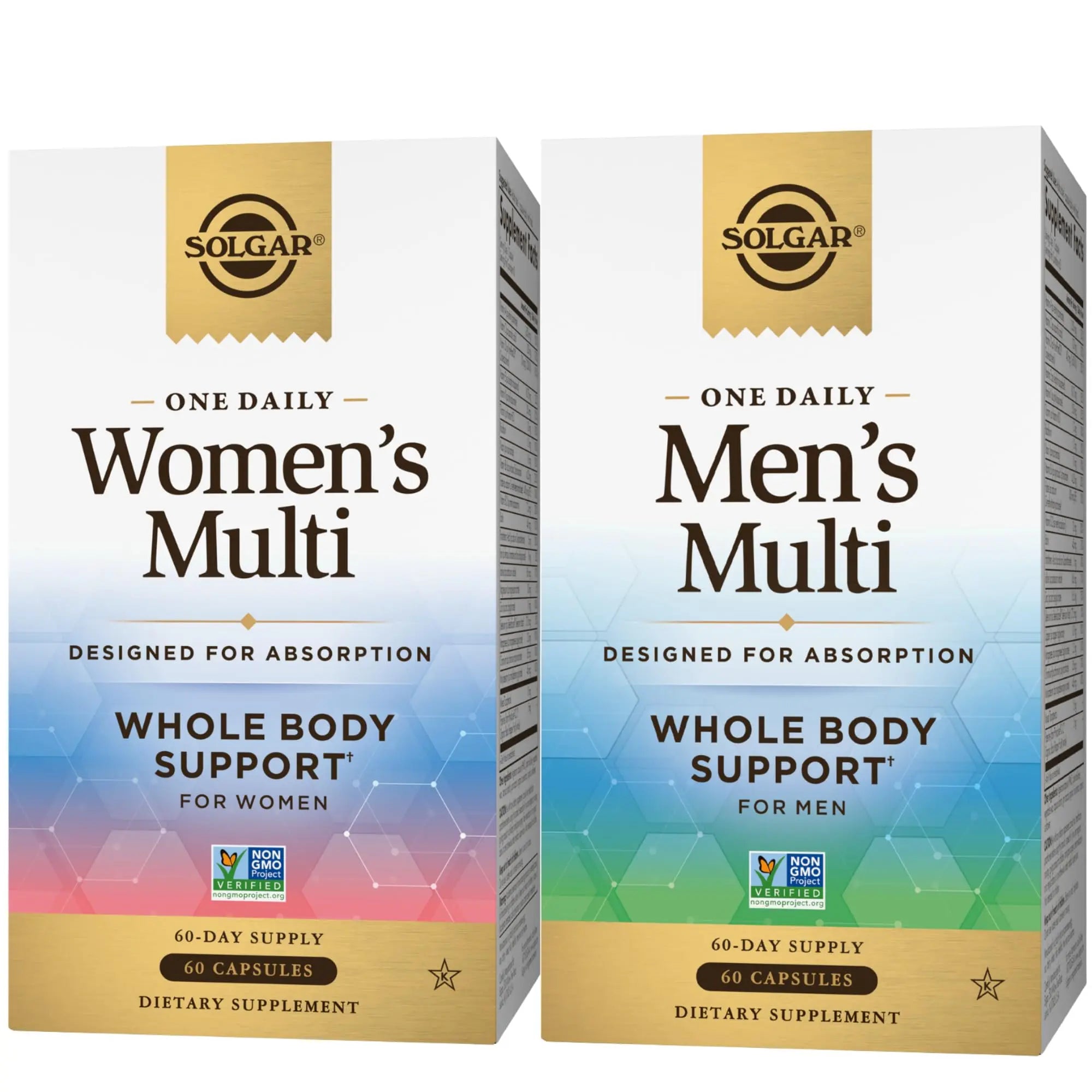 SOLGAR One a Day Women & Mens Bundle:Daily Women's Multi Whole Body Support, 60 Servings + Daily Men's Multivitamin Whole Body Support Supplement, 60 Servings SOLGAR Au supplements
