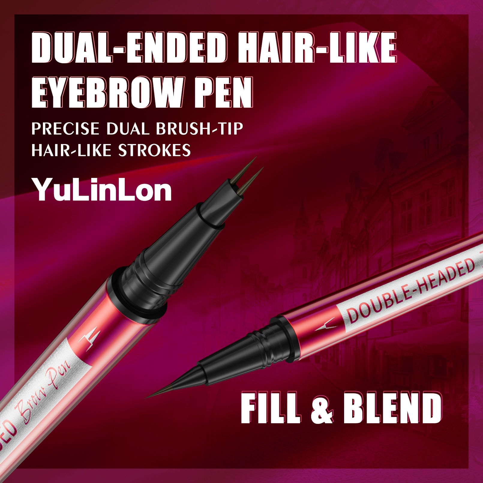 YuLinLon Double-Headed Brow Pen, Ultra-Precise Hair-Like Strokes, Long-Lasting Waterproof Makeup, Available in 5 Natural Shades (3#Dark Brown) Yulinlon Au supplements