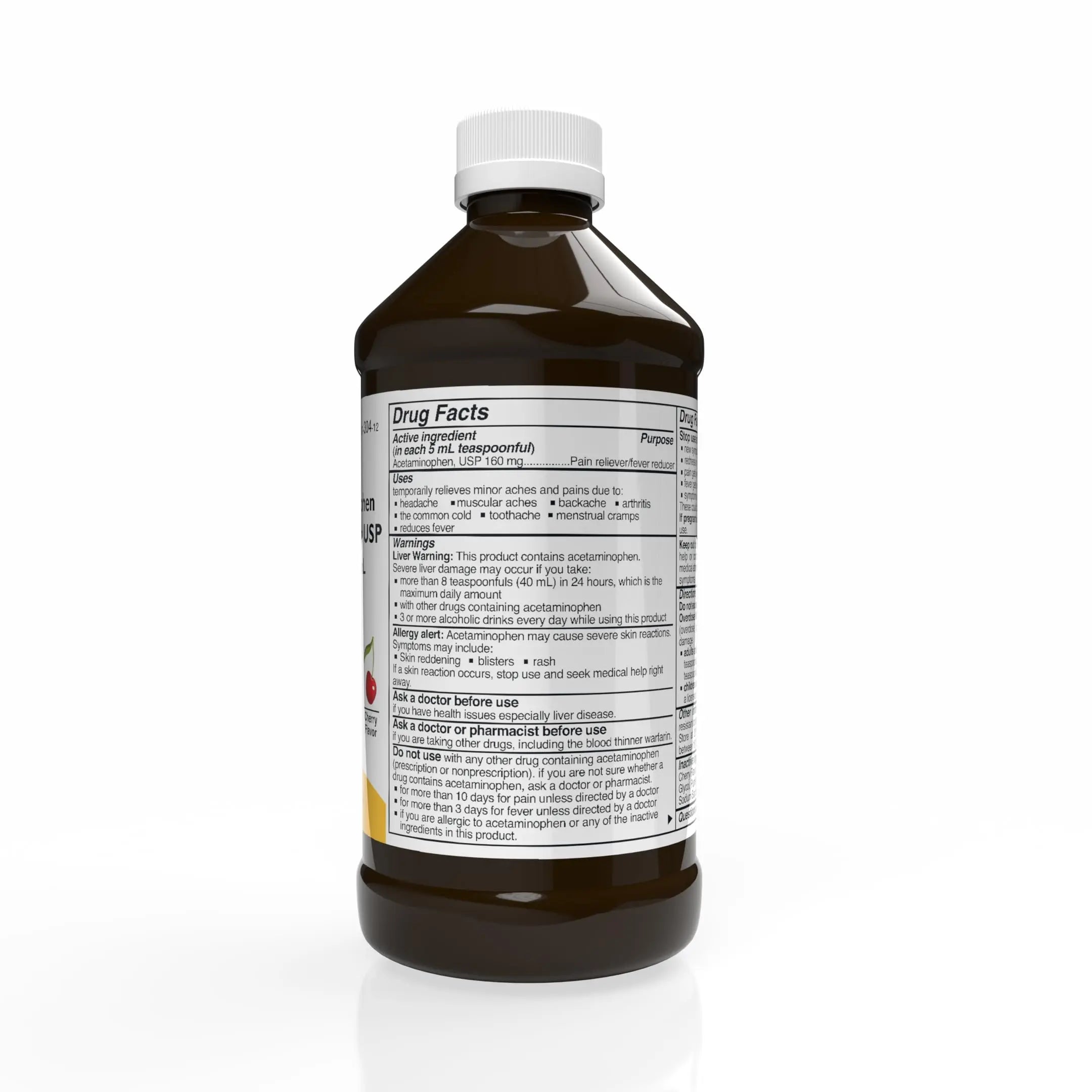 Rising Health Acetaminophen Oral Solution USP, 160 mg/5 mL | Pain & Fever Reliever | Cherry Flavor | Available in 118 mL & 473 mL (118ml - 4oz) Rising Au supplements