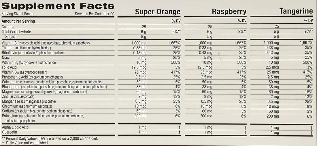Emergen-C 1,000 mg Vitamin C Dietary Supplement Drink Mix, Super Orange/Raspberry Emergen-C Au supplements