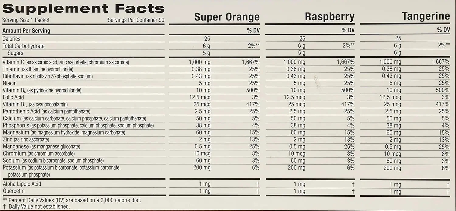 Emergen-C 1,000 mg Vitamin C Dietary Supplement Drink Mix, Super Orange/Raspberry Emergen-C Au supplements