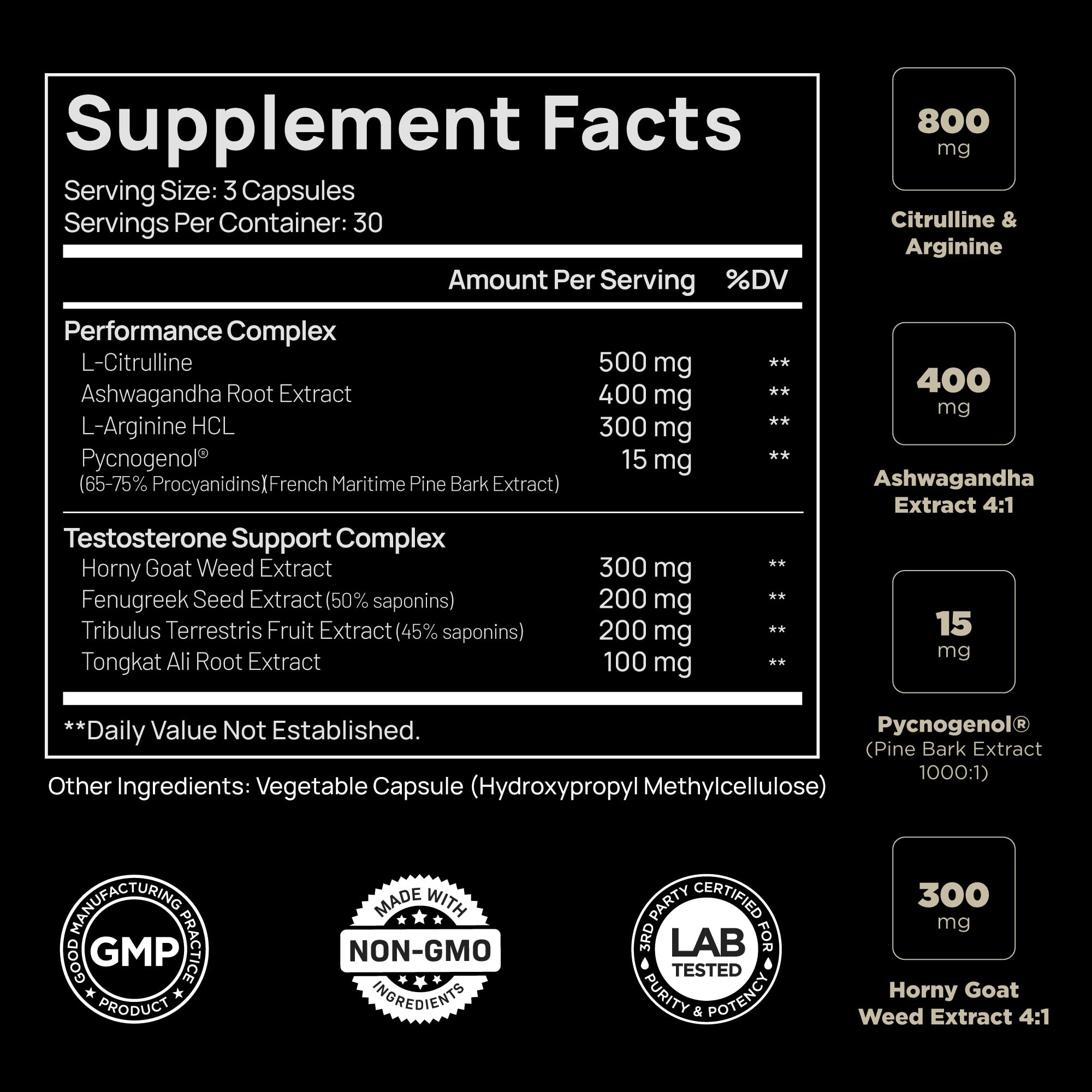 21,800mg Testosterone Booster for Men 8X Strength w. Ashwagandha, Tongkat Ali, Pycnogenol, Tribulus - Total T Male Enhancing Test Booster + Muscle Builder Workout Testosterone Supplement for Men TERRA ELMNT Au supplements