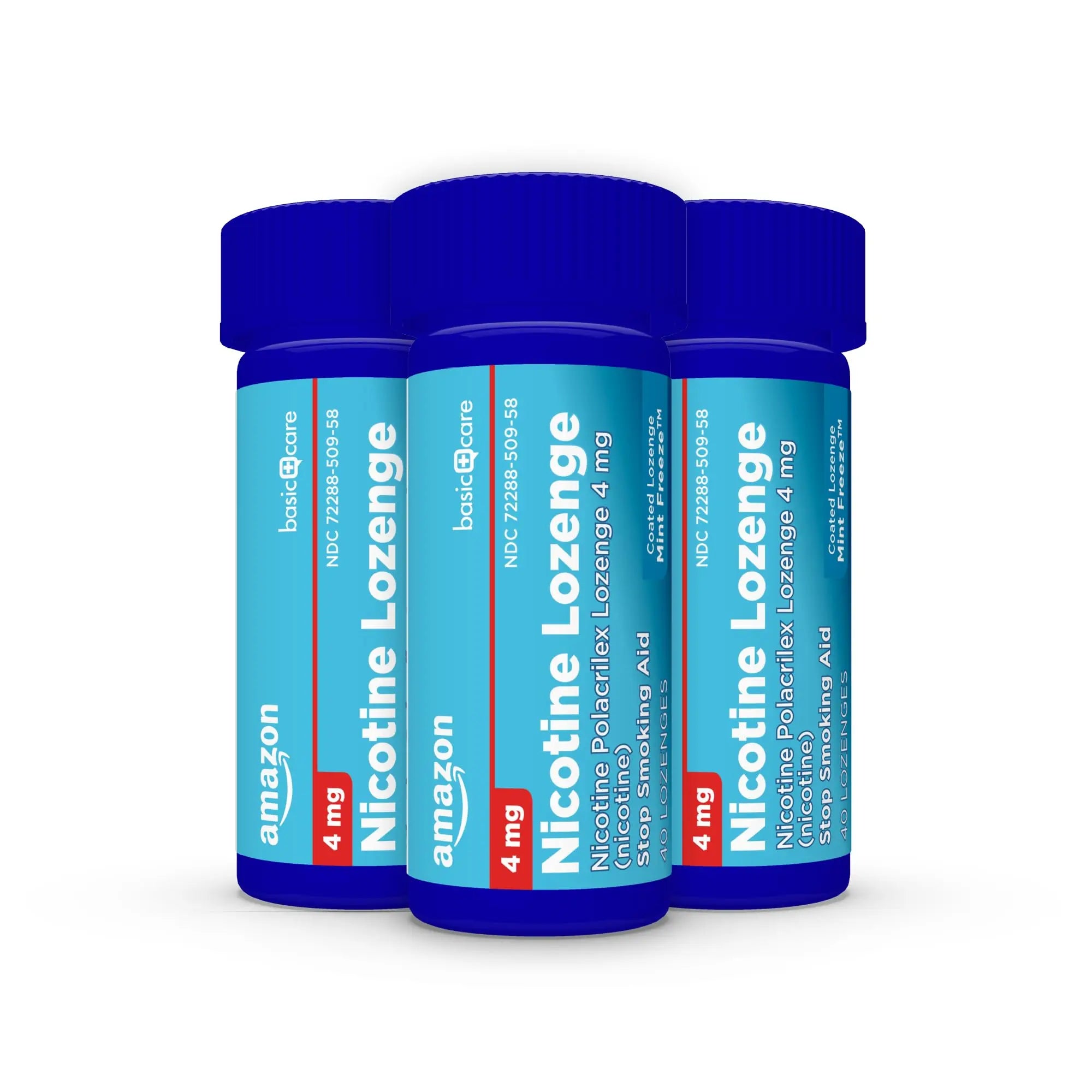 Amazon Basic Care Coated Ice Mint Nicotine Polacrilex Lozenges, 4 mg, Stop Smoking Aid, 120 Count Amazon Basic Care Au supplements