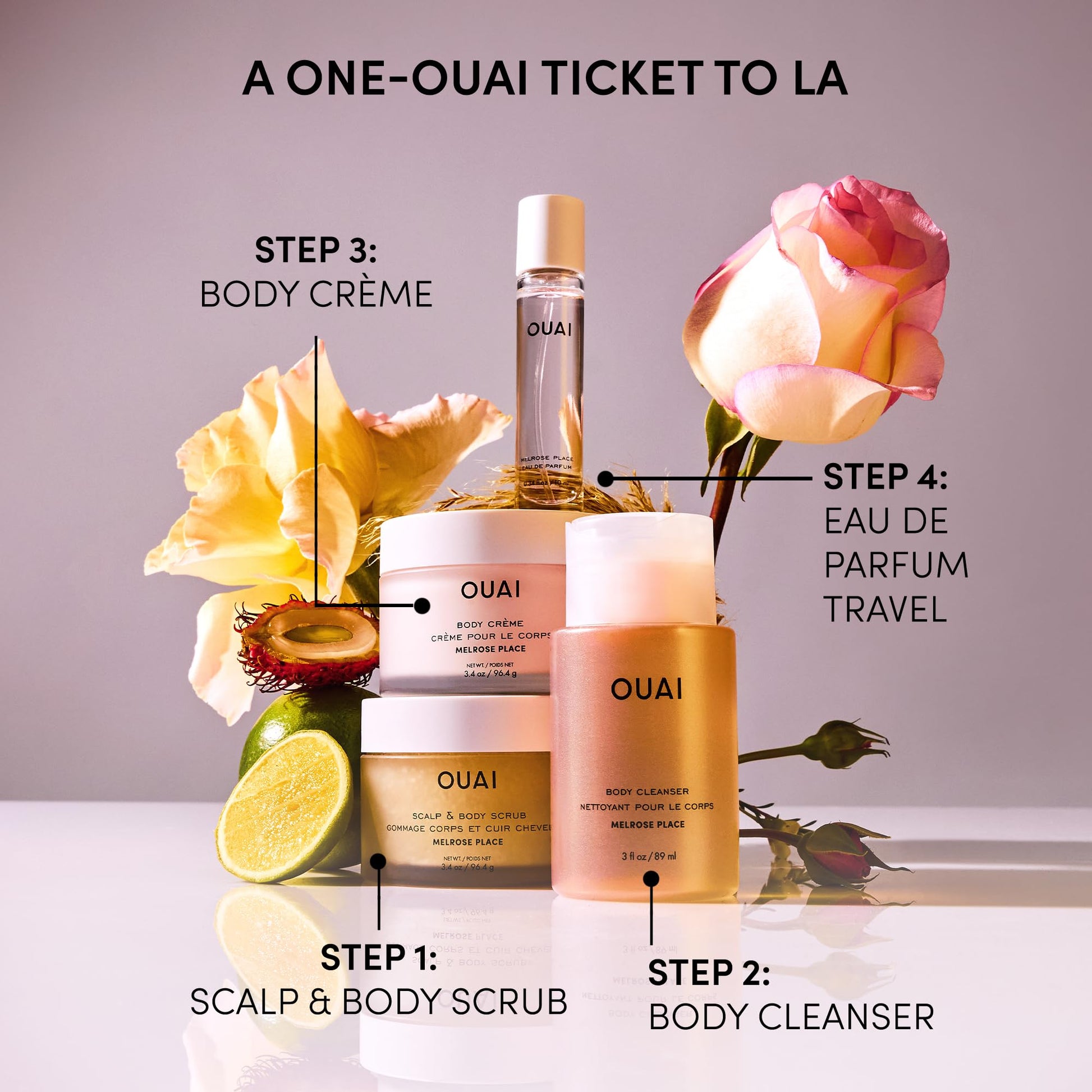 OUAI Body Cleanser Travel Size, Melrose Place - Foaming Body Wash with Jojoba Oil & Rosehip Oil to Hydrate, Balance & Soften Skin - Paraben, Phthalate, Sulfate Free Skin Care Products (3 Fl Oz) OUAI Au supplements