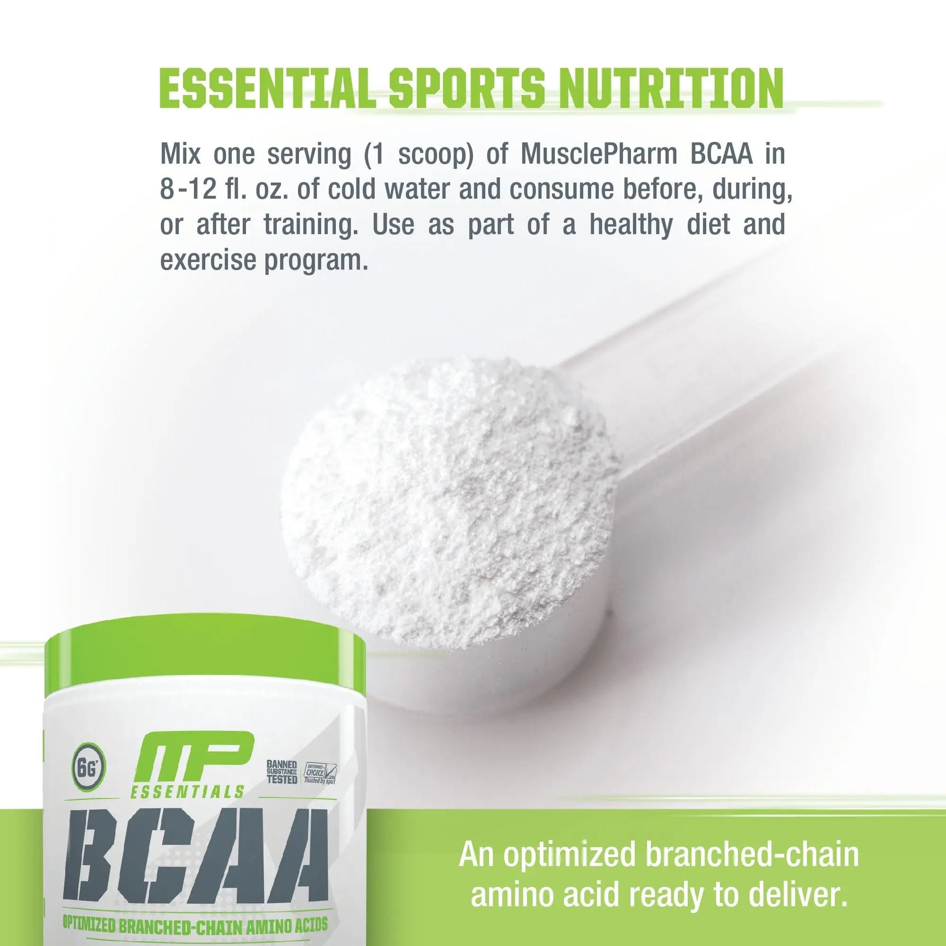 MusclePharm Essentials BCAA Powder, Pre & Post Workout Recovery Drink, Supports Muscle Pharm Au supplements