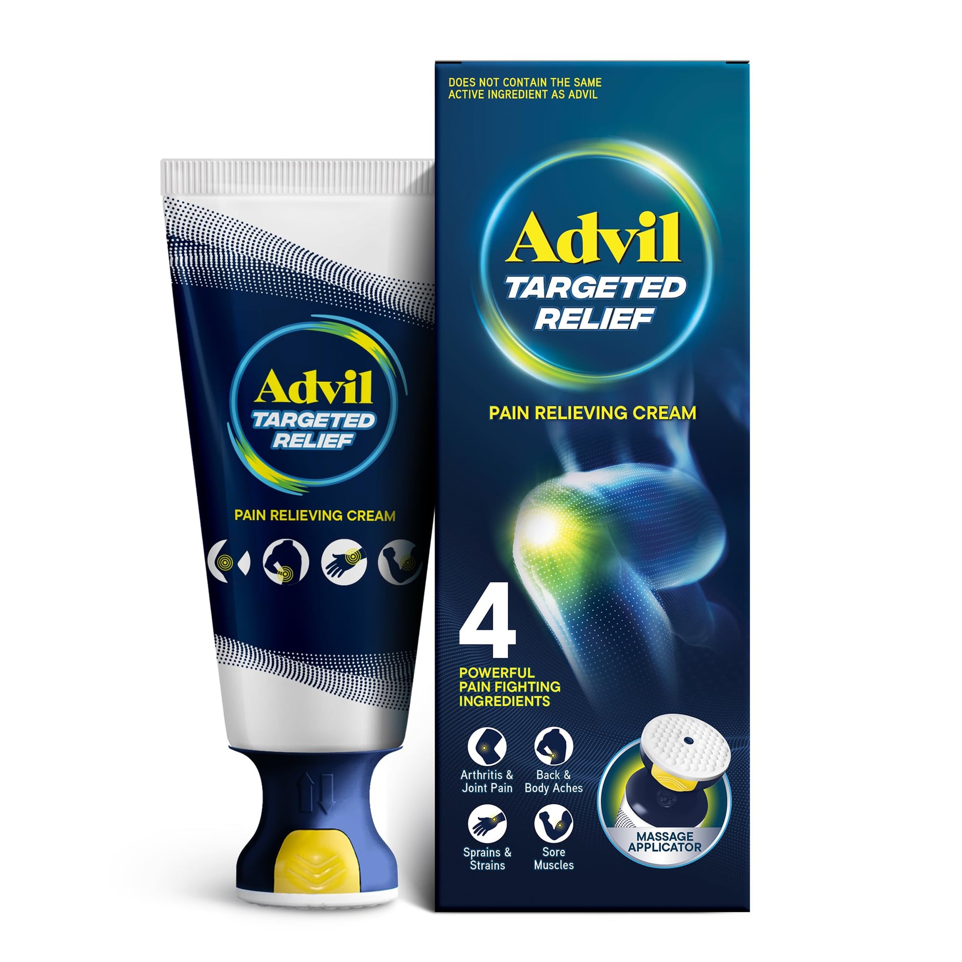 Advil Targeted Relief Pain Relieving Cream with Massage Applicator, Up to 8 Hours of Powerful Relief of Minor Arthritis Pain, Joint Pain, Lower Back Pain and Muscle Pain, 2.5 oz Advil Au supplements