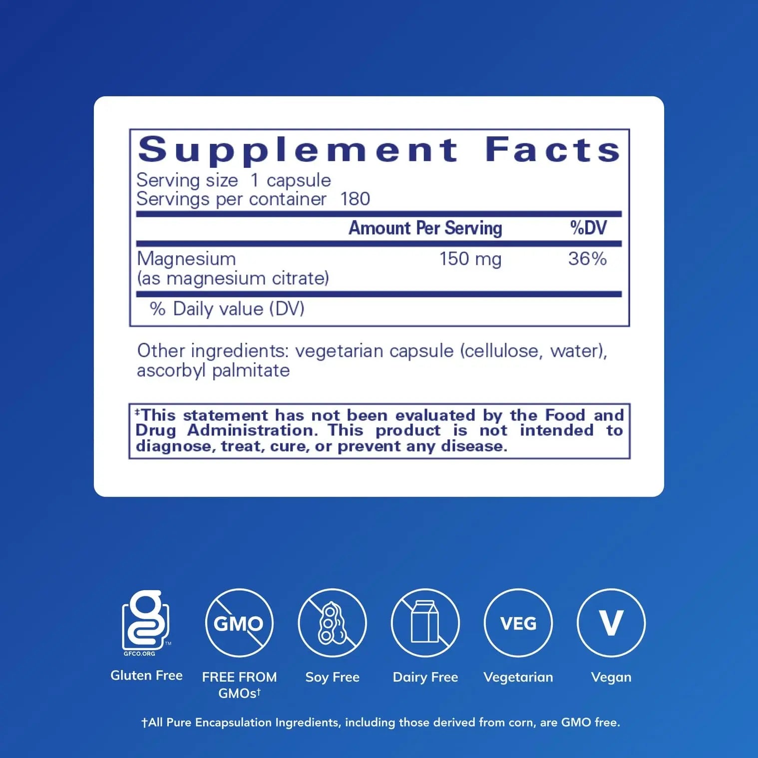 Pure Encapsulations Magnesium (Citrate) - Supplement for Sleep, Heart Health, Cognitive Health, Bone Health, Energy, Muscles, and Metabolism* - with Premium Magnesium - 180 Capsules Pure Encapsulations Au supplements