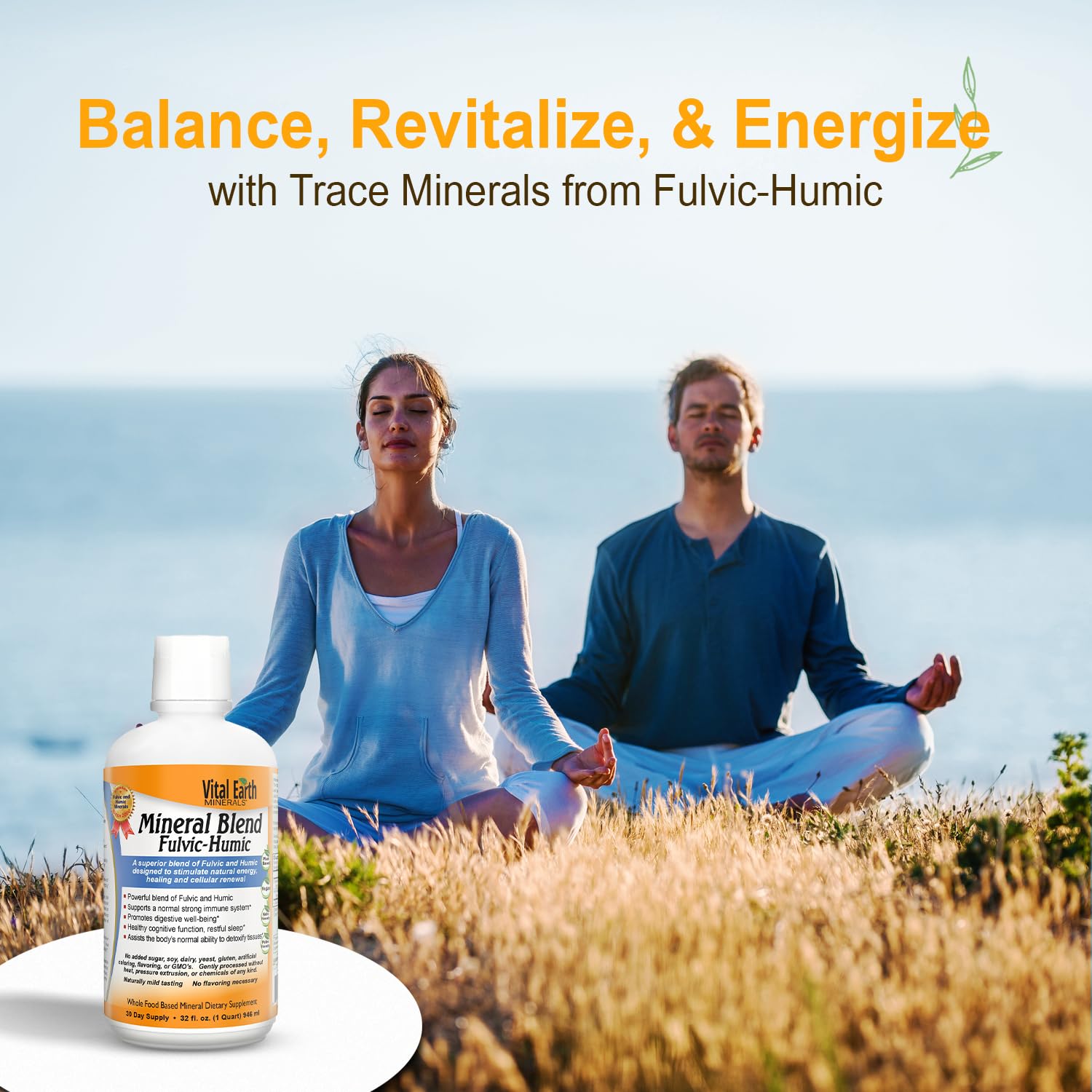 Vital Earth Minerals Detox and Wellness Support – Fulvic Humic Mineral Blend with 70+ Trace Minerals + Super Multi, Liquid Multivitamins, MTHFR Enhancement, 32 OZ Ea Vital Earth Minerals Au supplements