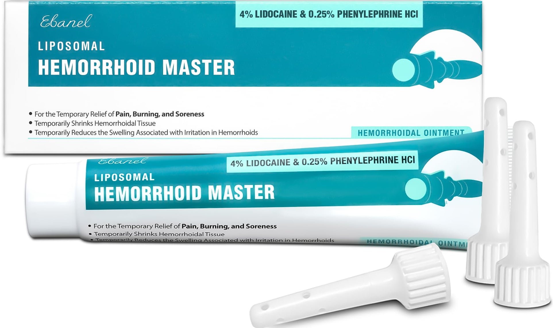 Ebanel 4% Lidocaine Hemorrhoid Treatment Ointment with Phenylephrine, Witch Hazel, Vitamin B6, Zinc Oxide, Frankincense, External and Internal Hemorrhoids Treatment Burn Itch Pain Relief Anal Cream Ebanel Au supplements